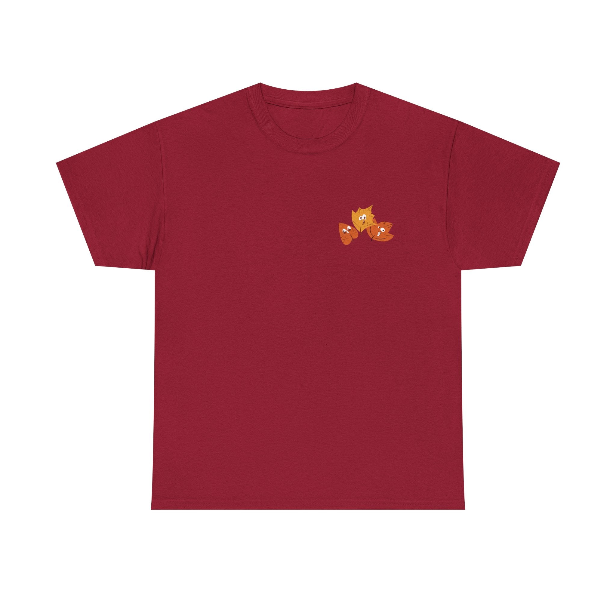 Smiley Autumn Leaves Unisex Heavy Cotton Tee