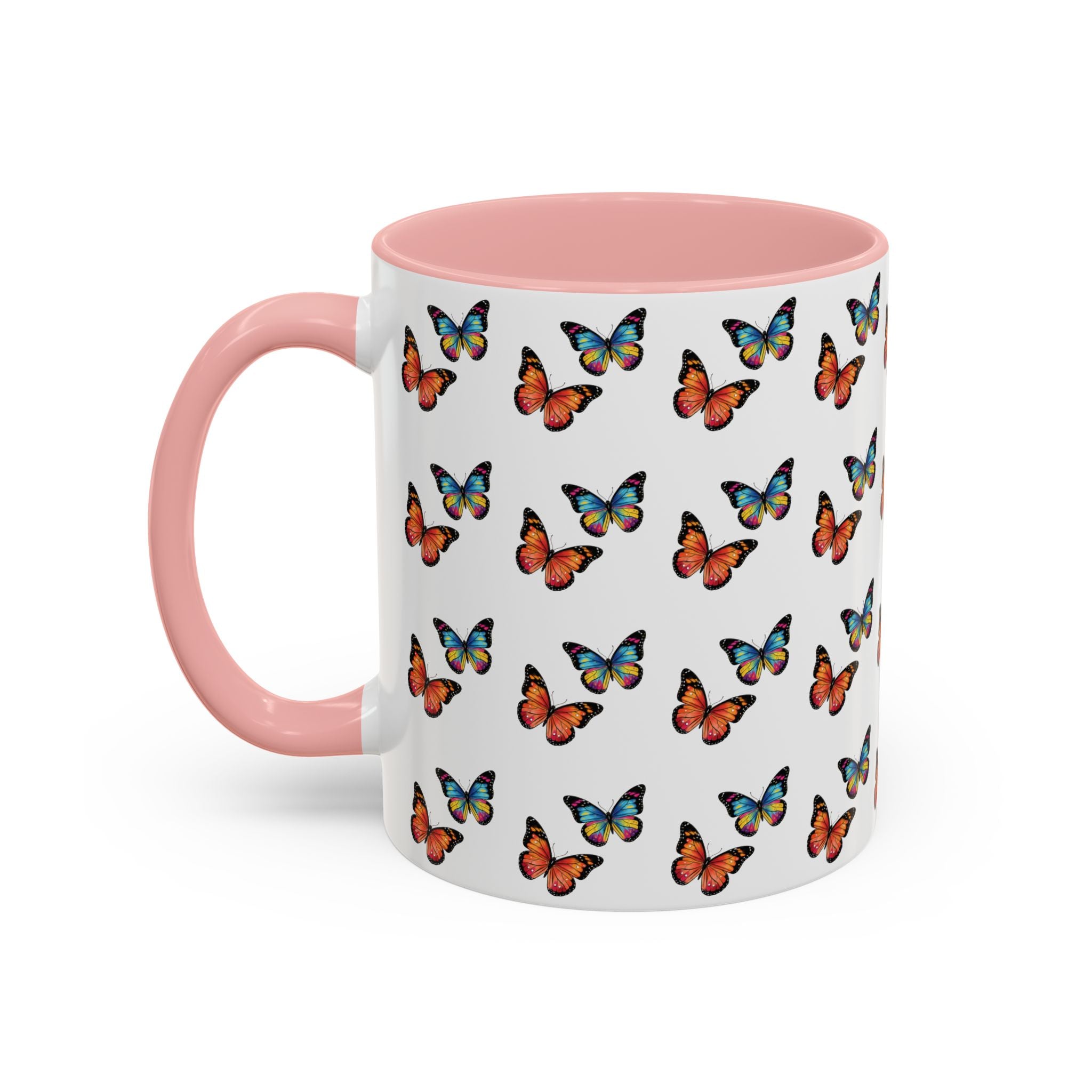 Butterfly Pattern Coffee Mug — Colorful Sunset Butterflies, 11/15oz