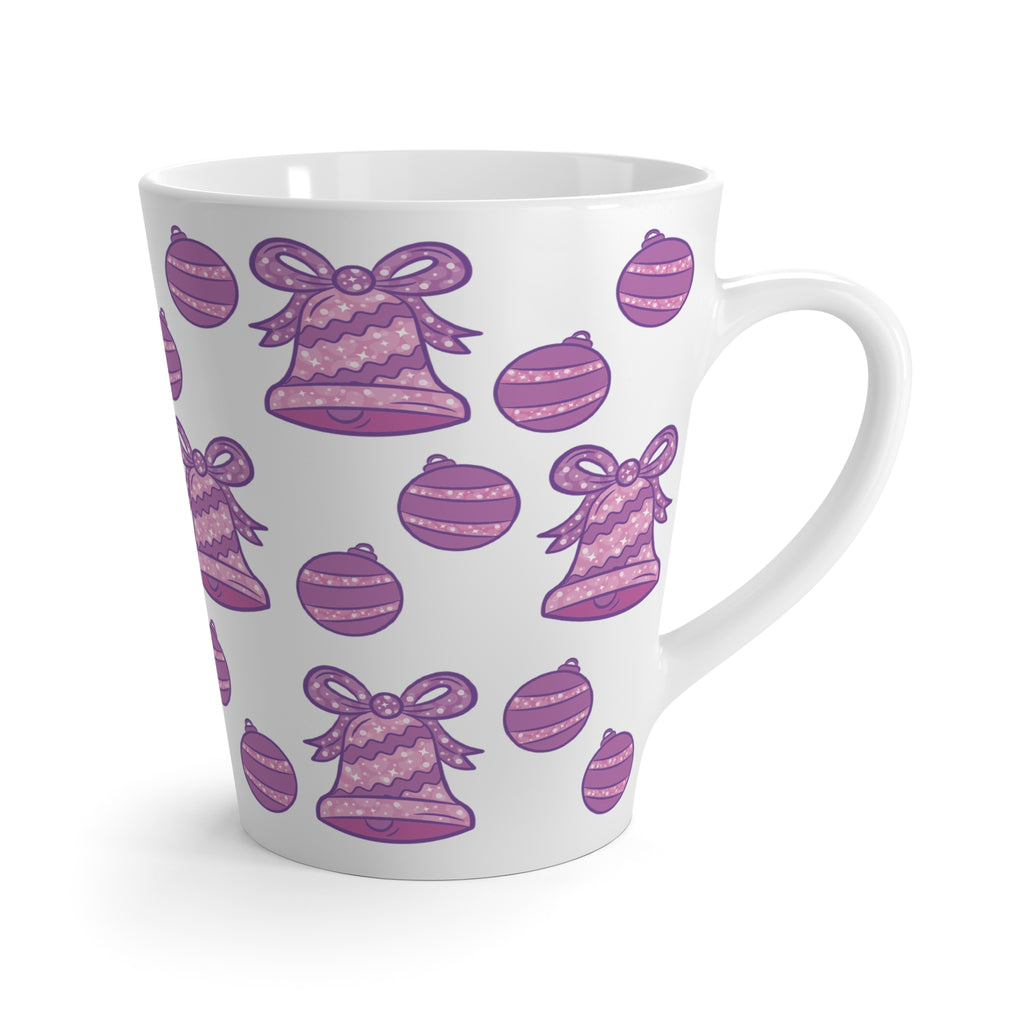Glittery Purple-Pink Holiday Pattern Latte Mug  (11/15oz)