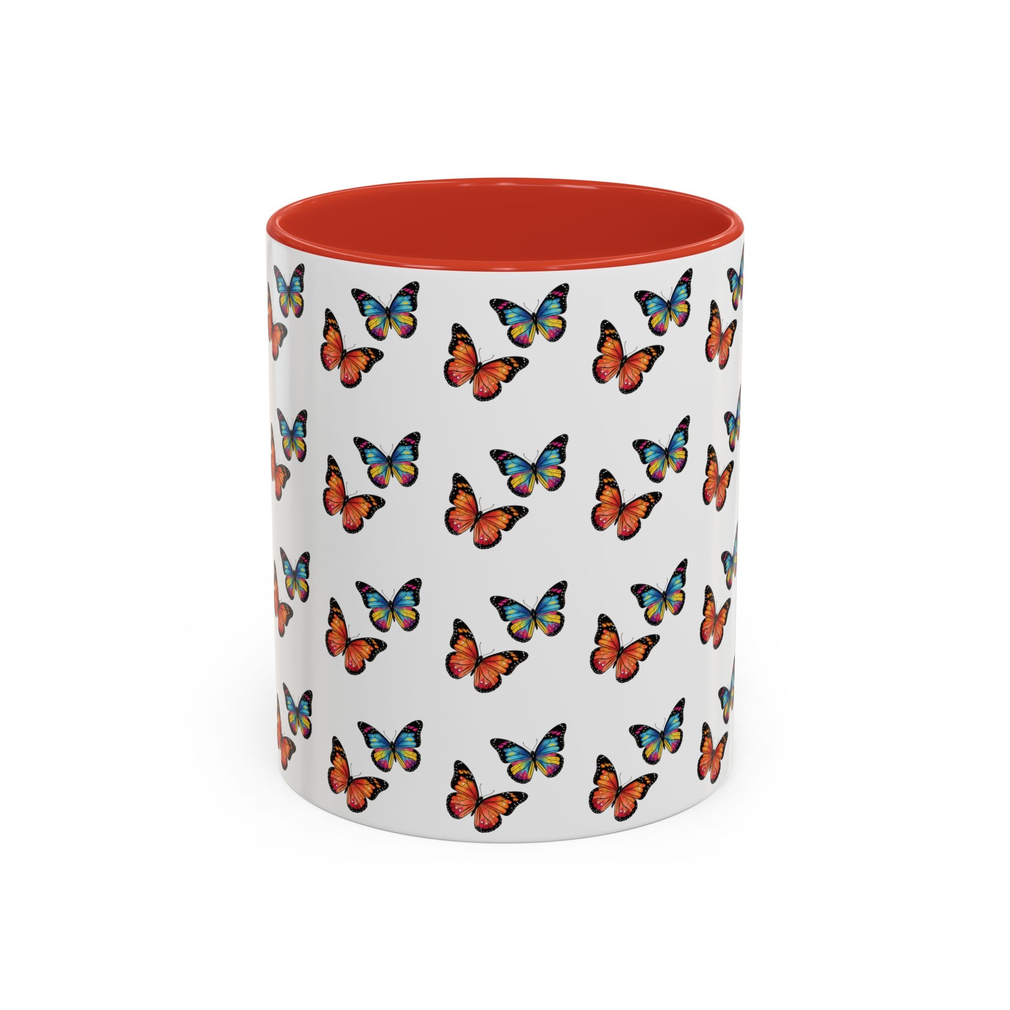 Butterfly Pattern Coffee Mug — Colorful Sunset Butterflies, 11/15oz