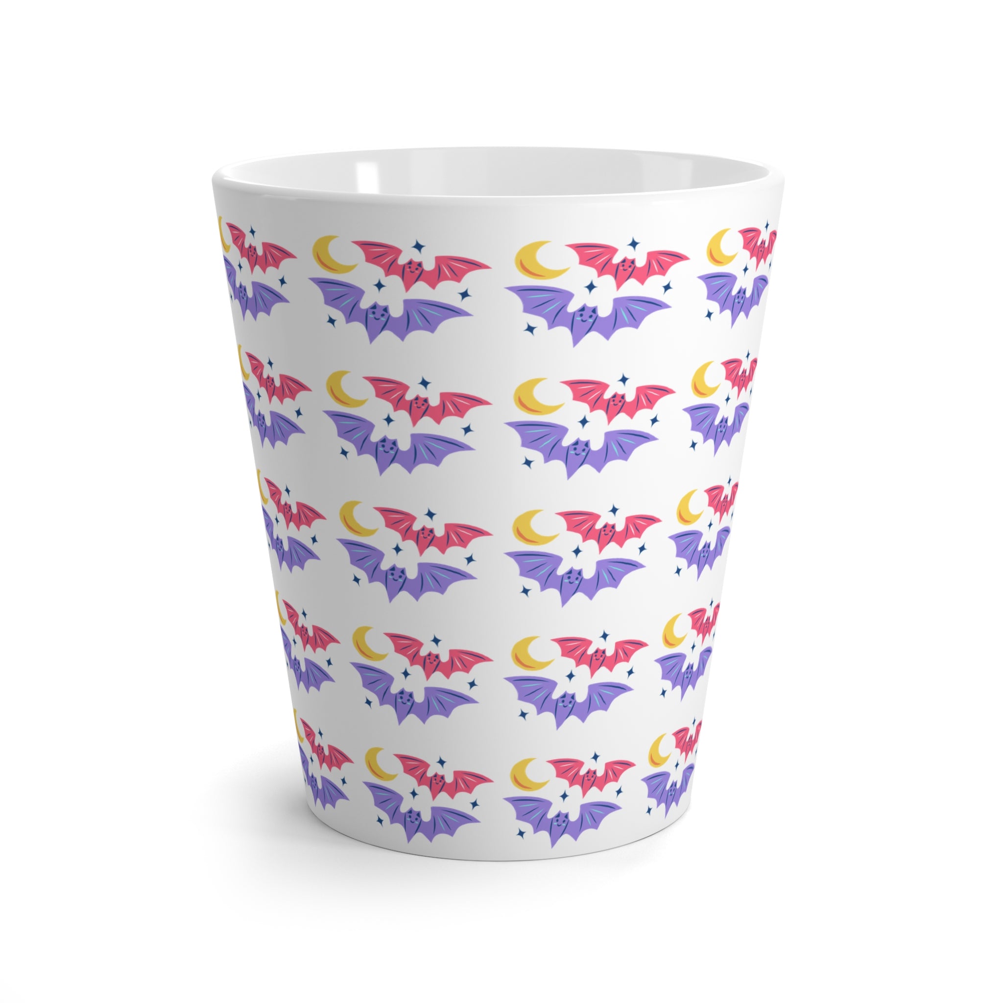 Cute Bats With Crescent Moon Latte Mug