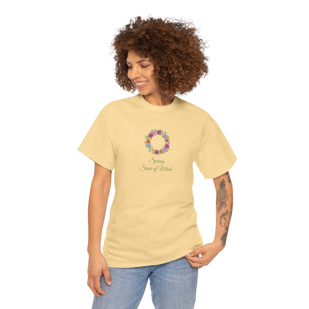 ''Spring State of Mind'' T-Shirt - Floral Wreath Spring Tee