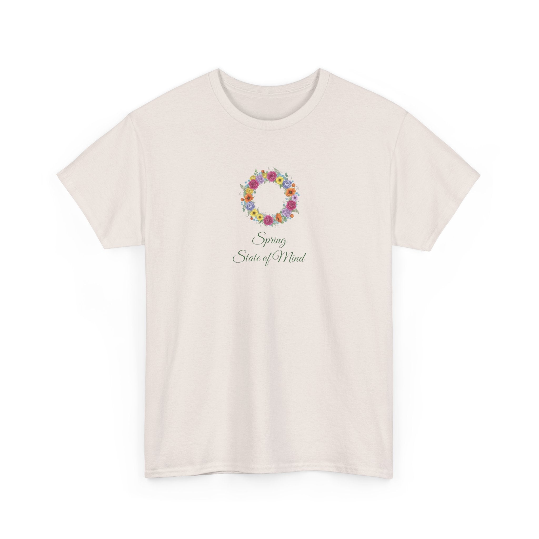 ''Spring State of Mind'' T-Shirt - Floral Wreath Spring Tee