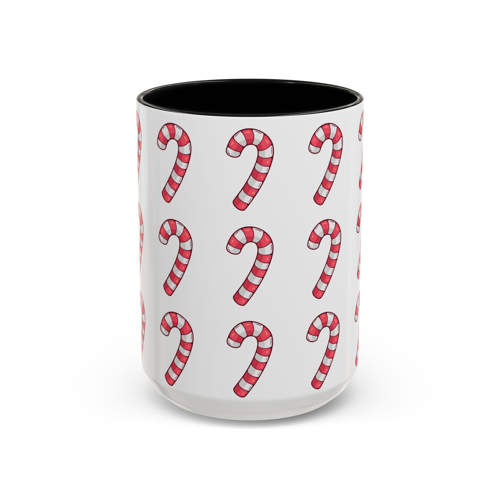 Candy Cane Pattern Accent Coffee Mug (11/15oz)
