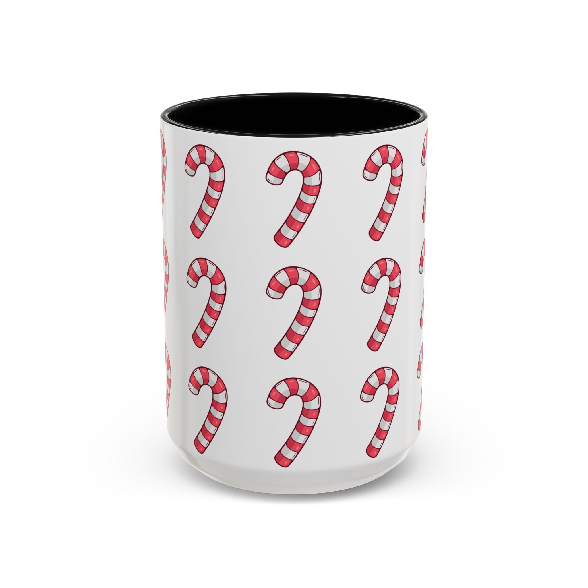 Candy Cane Pattern Accent Coffee Mug (11/15oz)