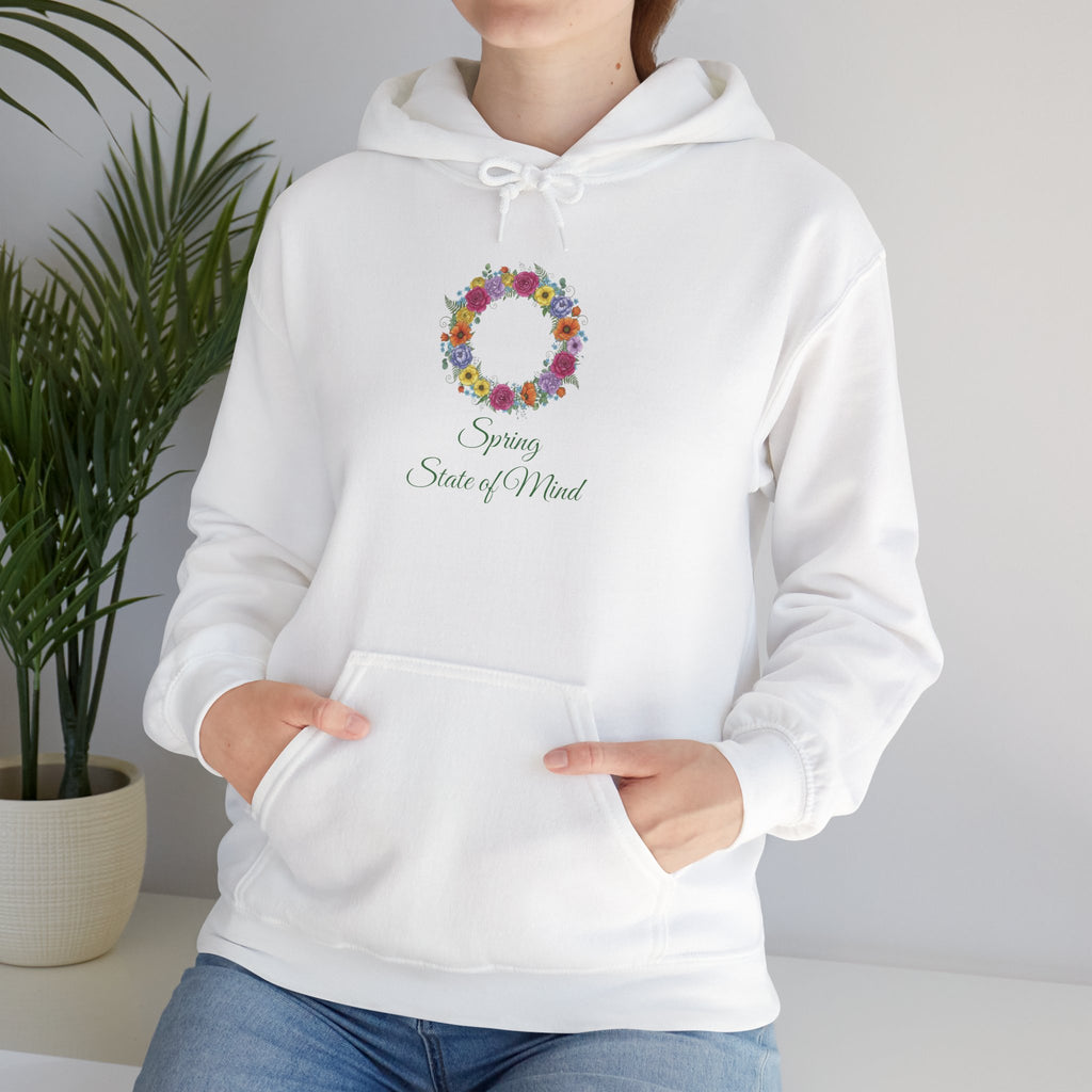 ''Spring State of Mind'' Hoodie —  Floral Wreath Spring Pullover