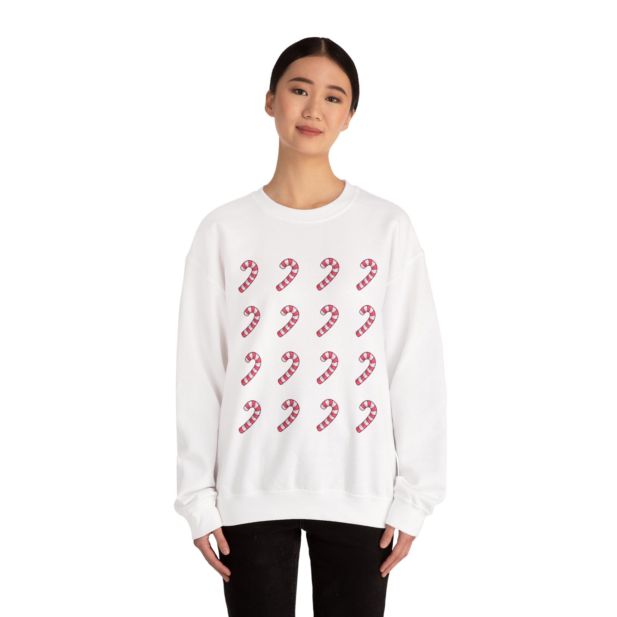Candy Cane Pattern Crewneck Sweatshirt