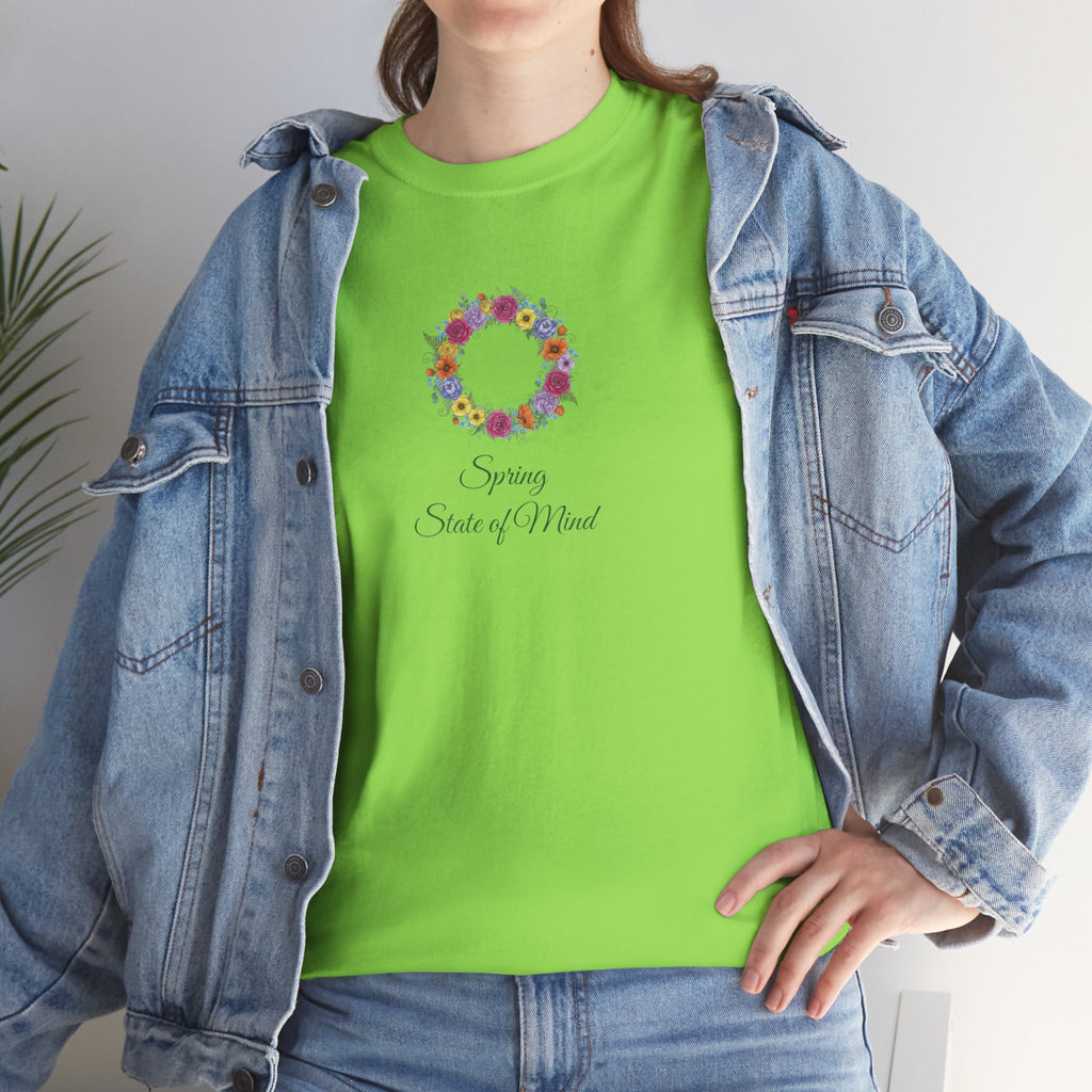 ''Spring State of Mind'' T-Shirt - Floral Wreath Spring Tee
