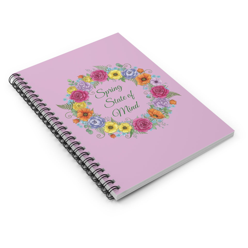 Spring State of Mind Floral Spiral Notebook - Lilac Cover