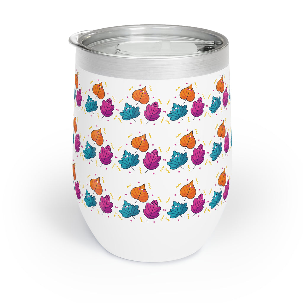 Bright Vibrant Leaves Chill Wine Tumbler