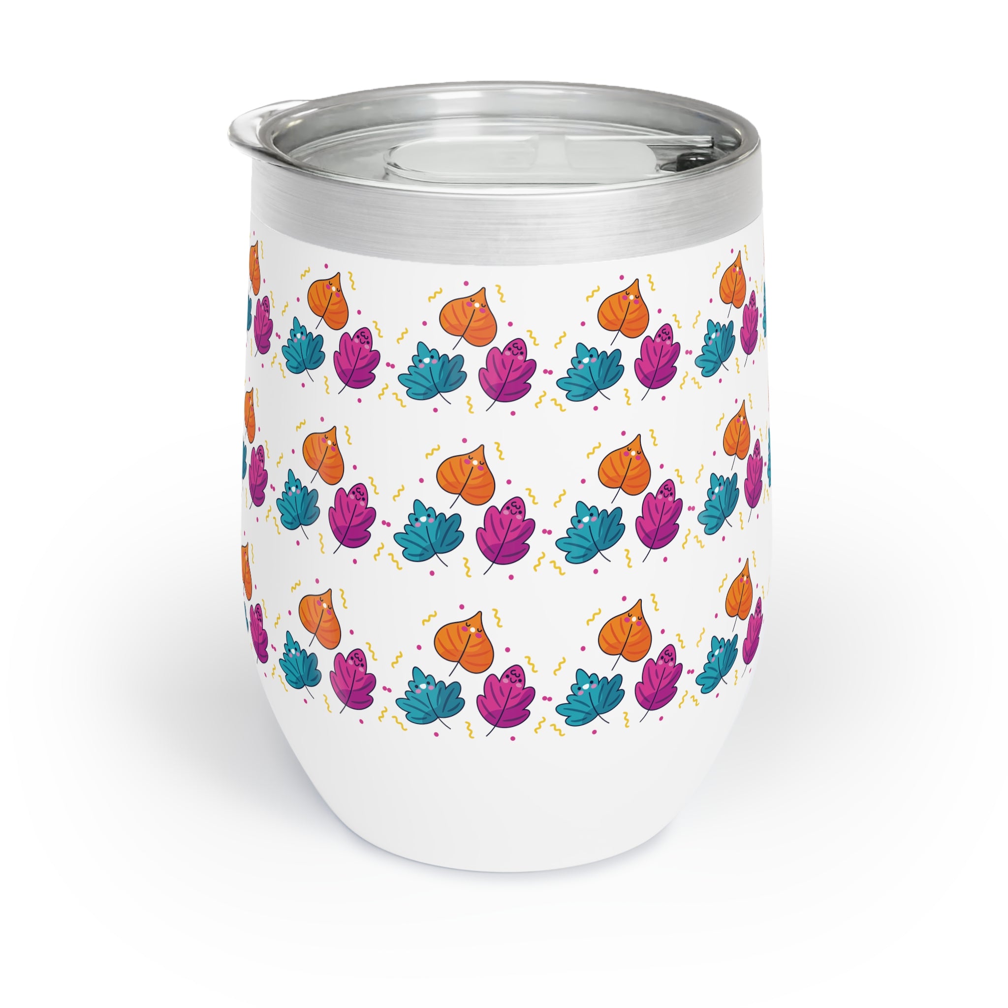 Bright Vibrant Leaves Chill Wine Tumbler