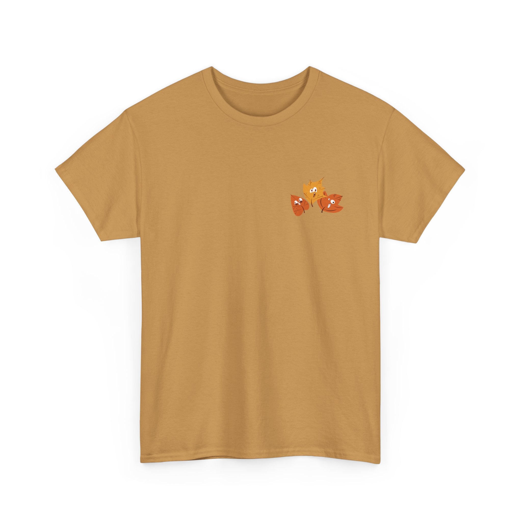 Smiley Autumn Leaves Unisex Heavy Cotton Tee