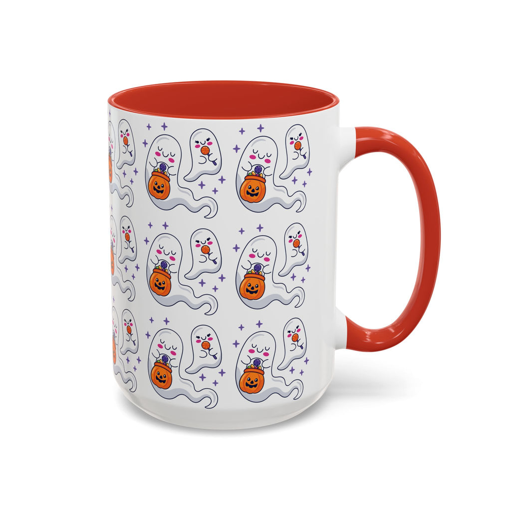 Halloween Ghosts Holding Treats Accent Coffee Mug (11, 15oz)