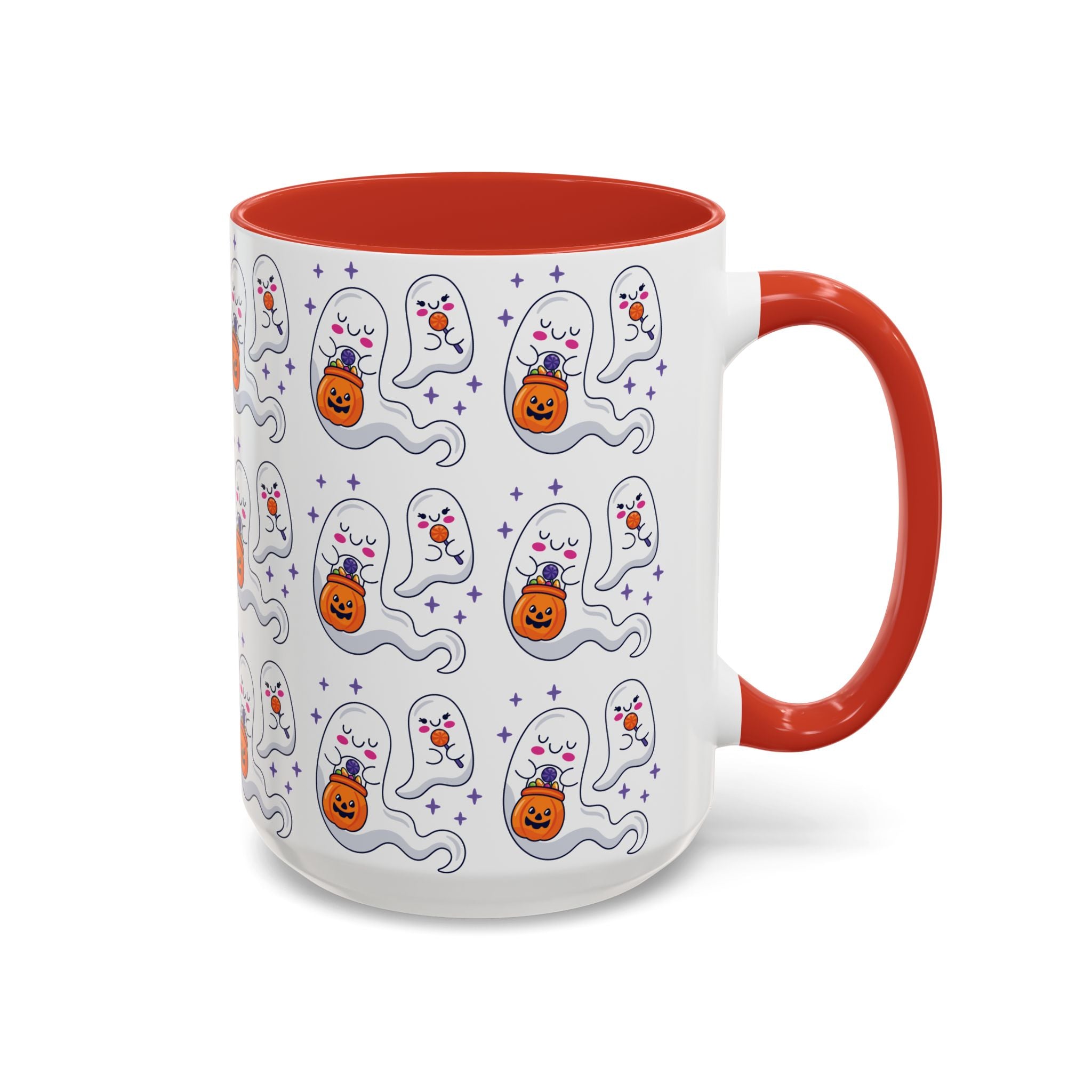 Halloween Ghosts Holding Treats Accent Coffee Mug (11, 15oz)