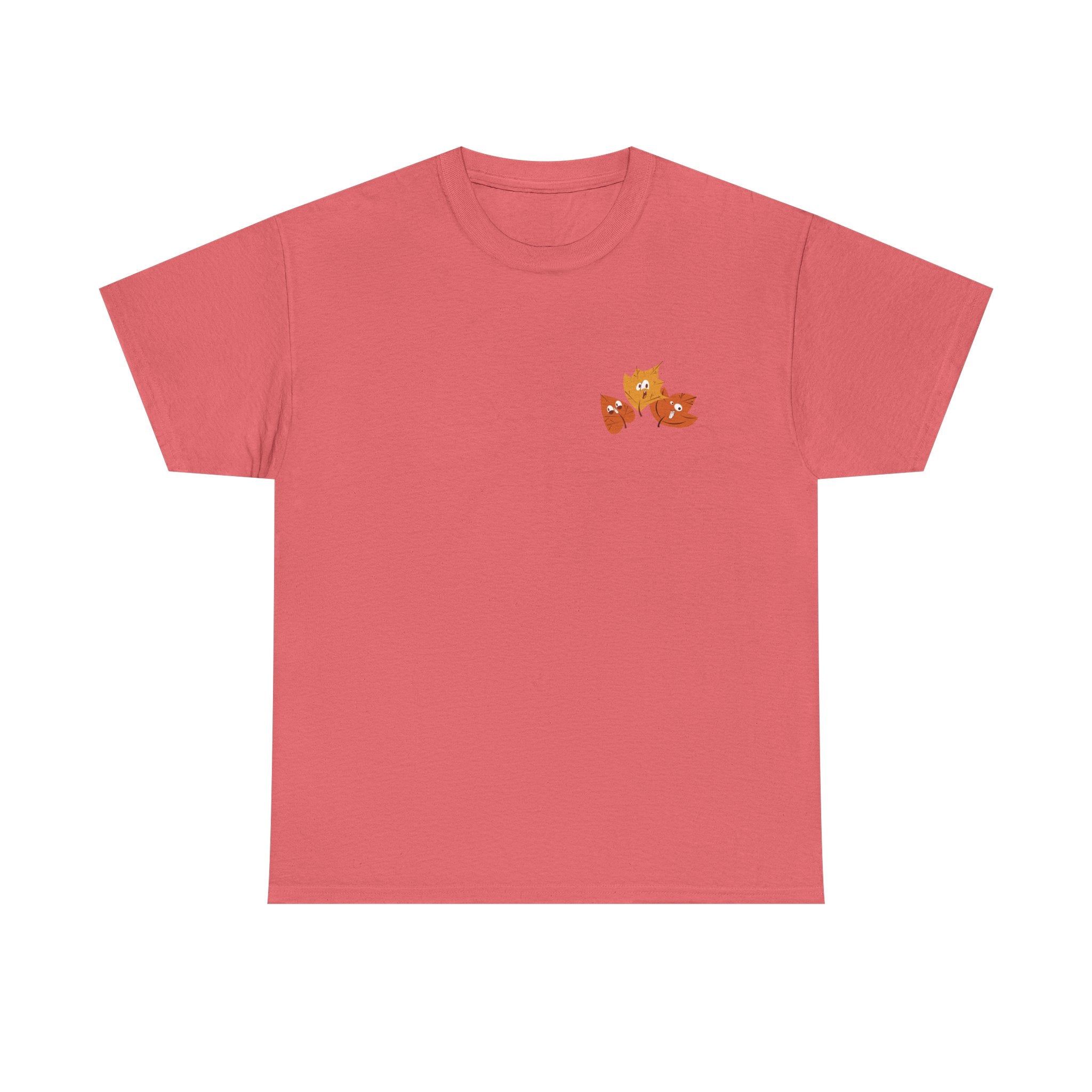 Smiley Autumn Leaves Unisex Heavy Cotton Tee