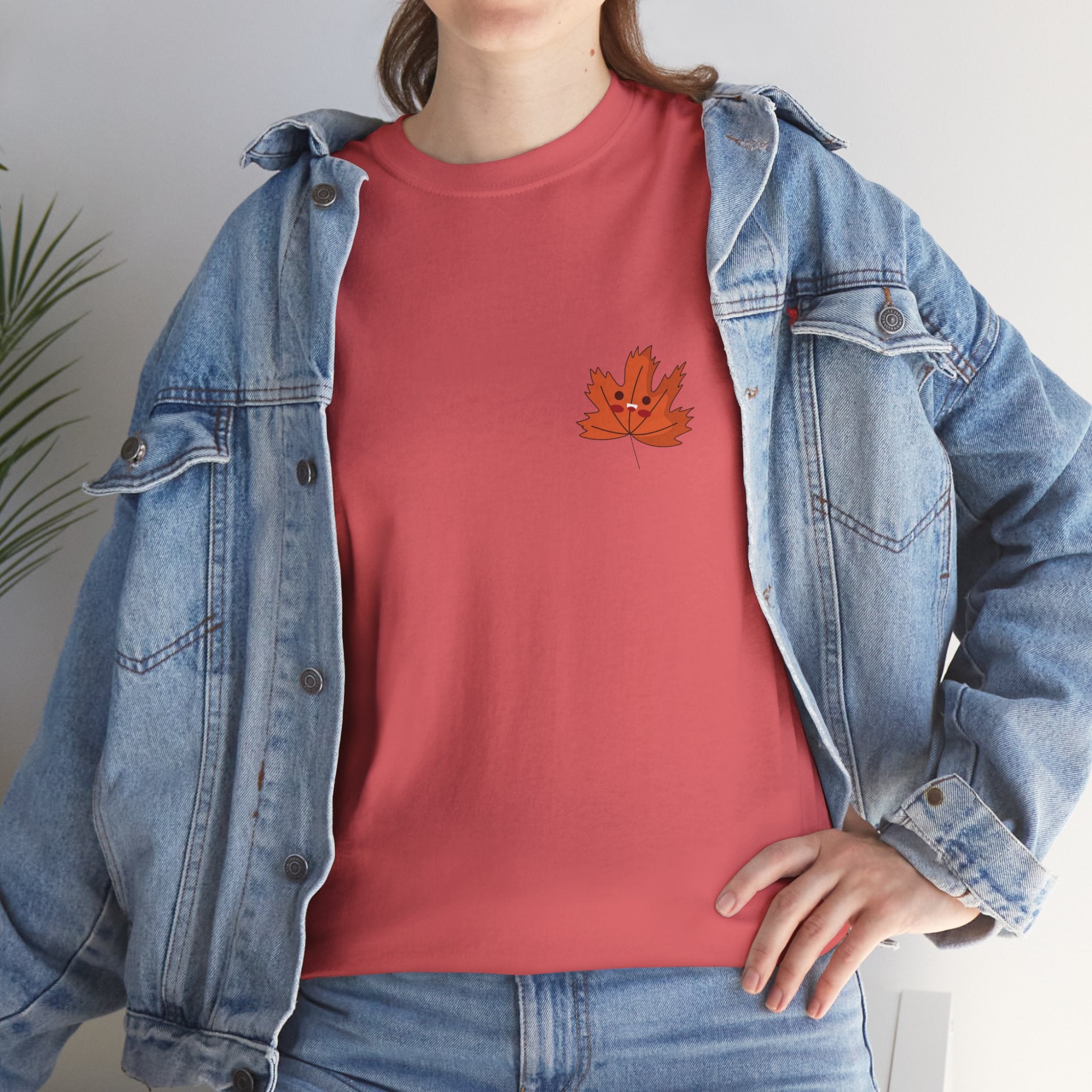 Cute Autumn Leaf Unisex Heavy Cotton Tee