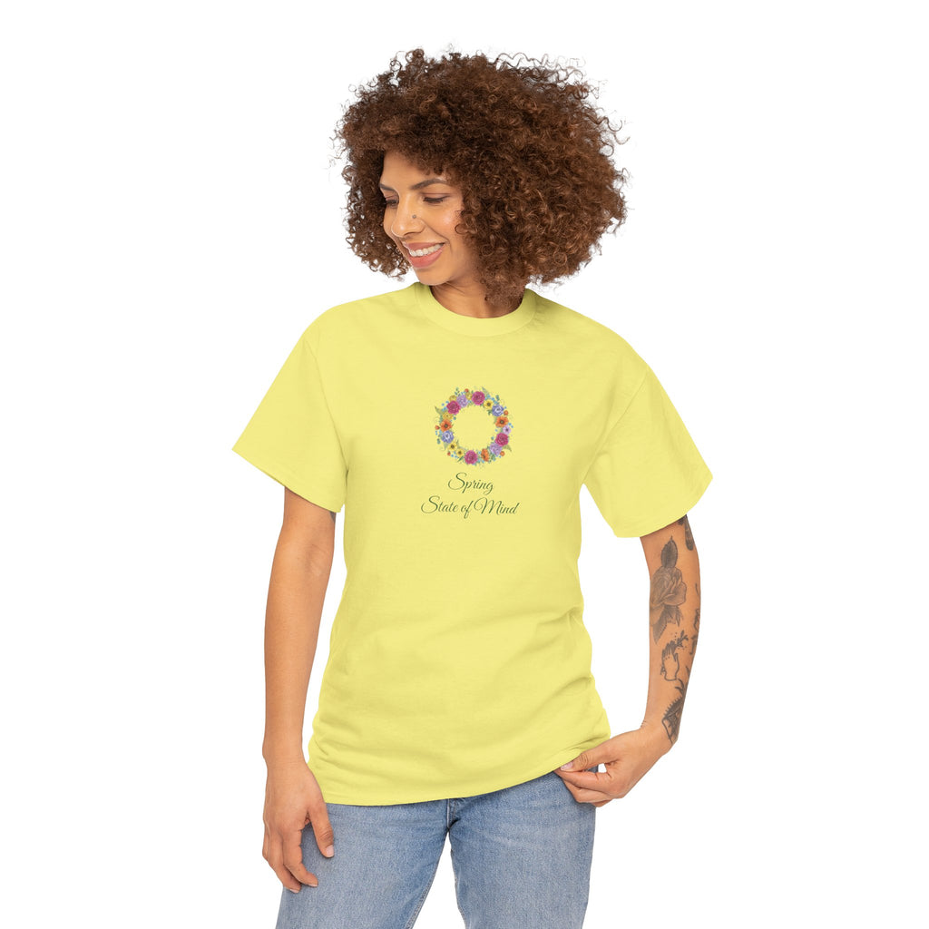 ''Spring State of Mind'' T-Shirt - Floral Wreath Spring Tee