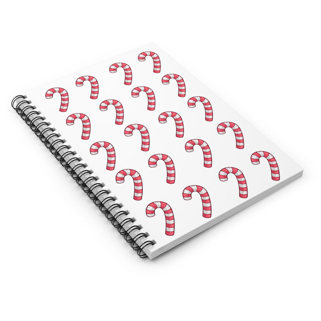 Candy Cane Pattern Spiral Notebook —  Ruled Line