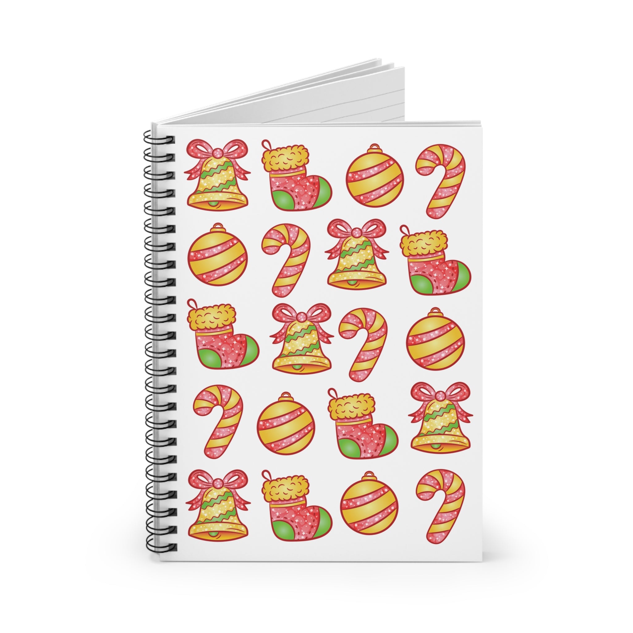 Christmas Pattern Spiral Notebook — Ruled Line
