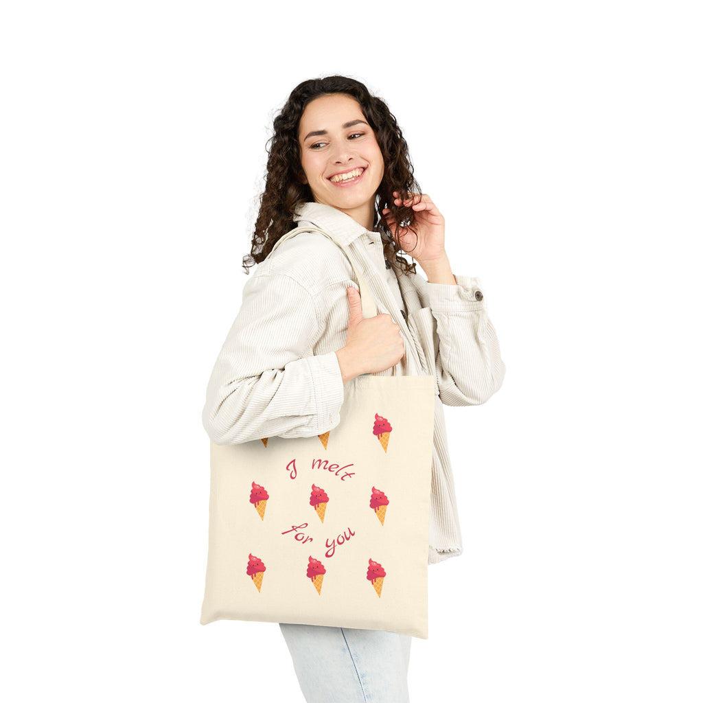 Ice Cream 'I Melt For You' Cotton Tote — Cute Summer Market Bag