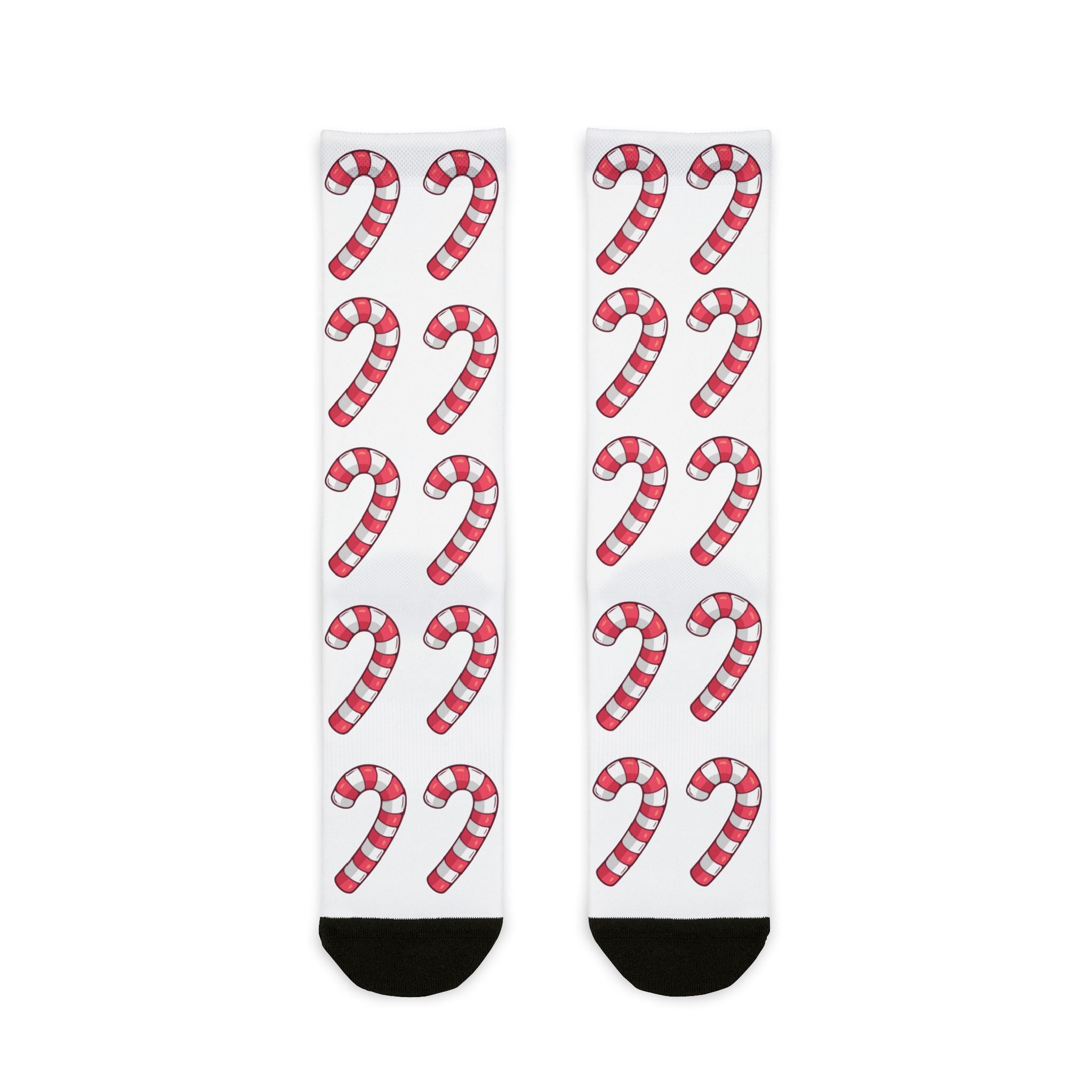 Candy Cane Pattern Sublimation Crew Socks