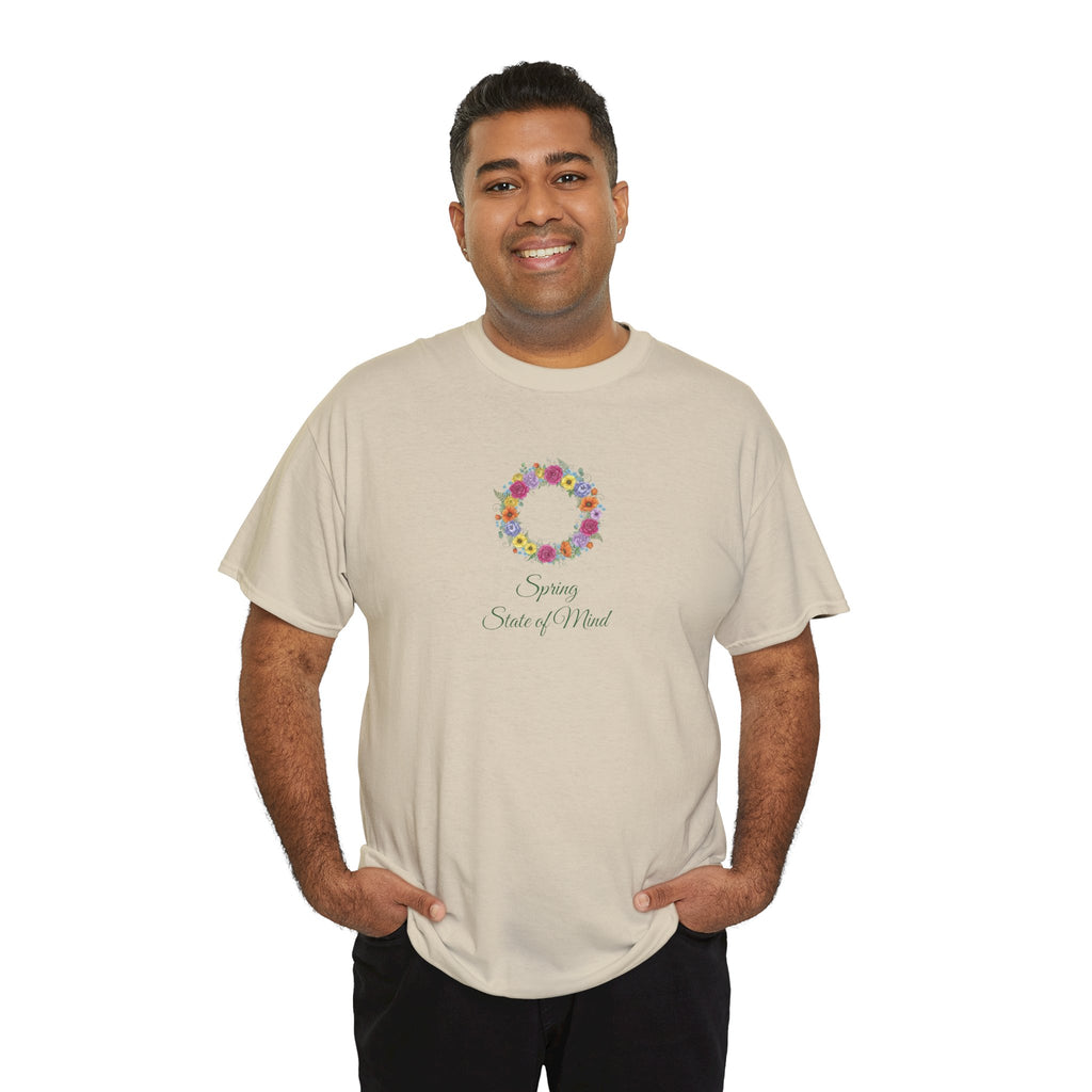 ''Spring State of Mind'' T-Shirt - Floral Wreath Spring Tee
