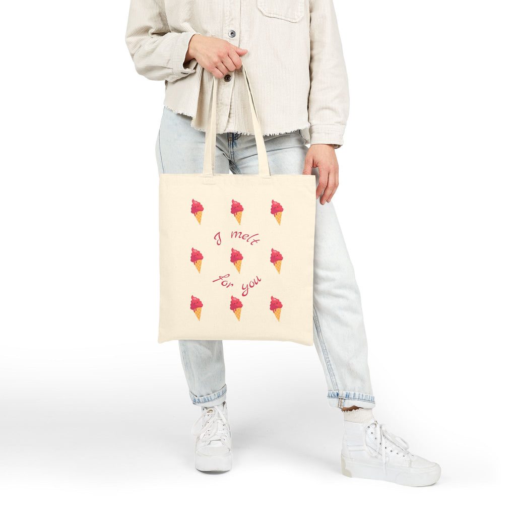 Ice Cream 'I Melt For You' Cotton Tote — Cute Summer Market Bag