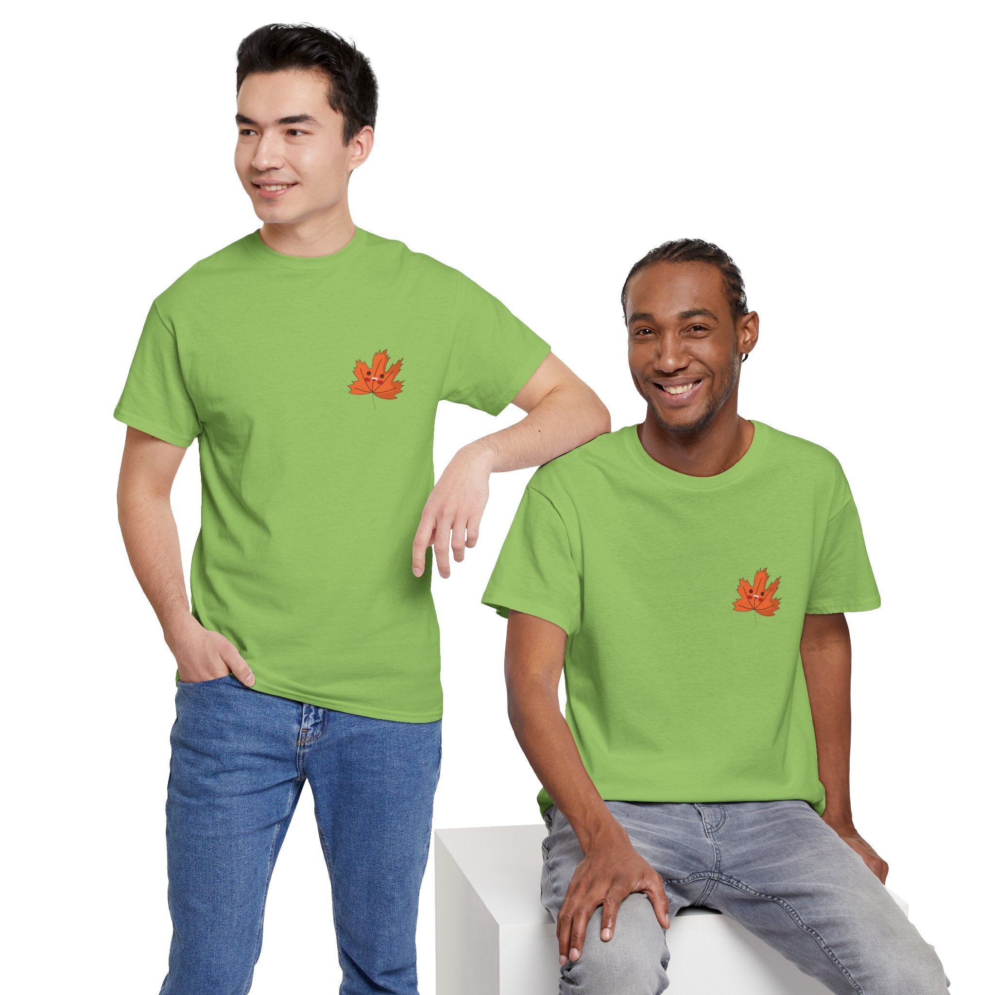 Cute Autumn Leaf Unisex Heavy Cotton Tee