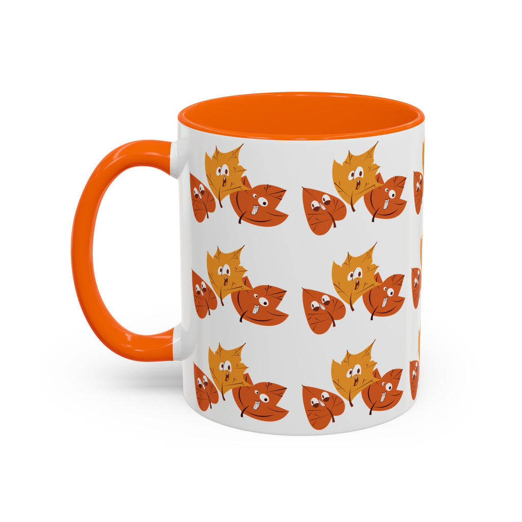 Smiley Autumn Leaves Accent Coffee Mug (11, 15oz)