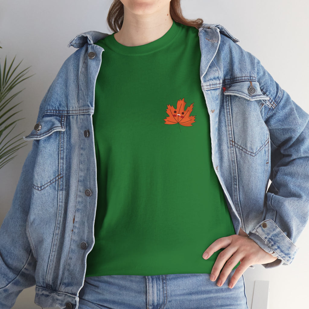 Cute Autumn Leaf Unisex Heavy Cotton Tee