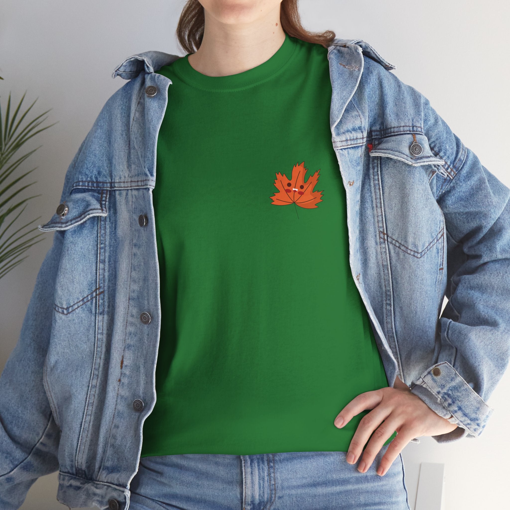 Cute Autumn Leaf Unisex Heavy Cotton Tee