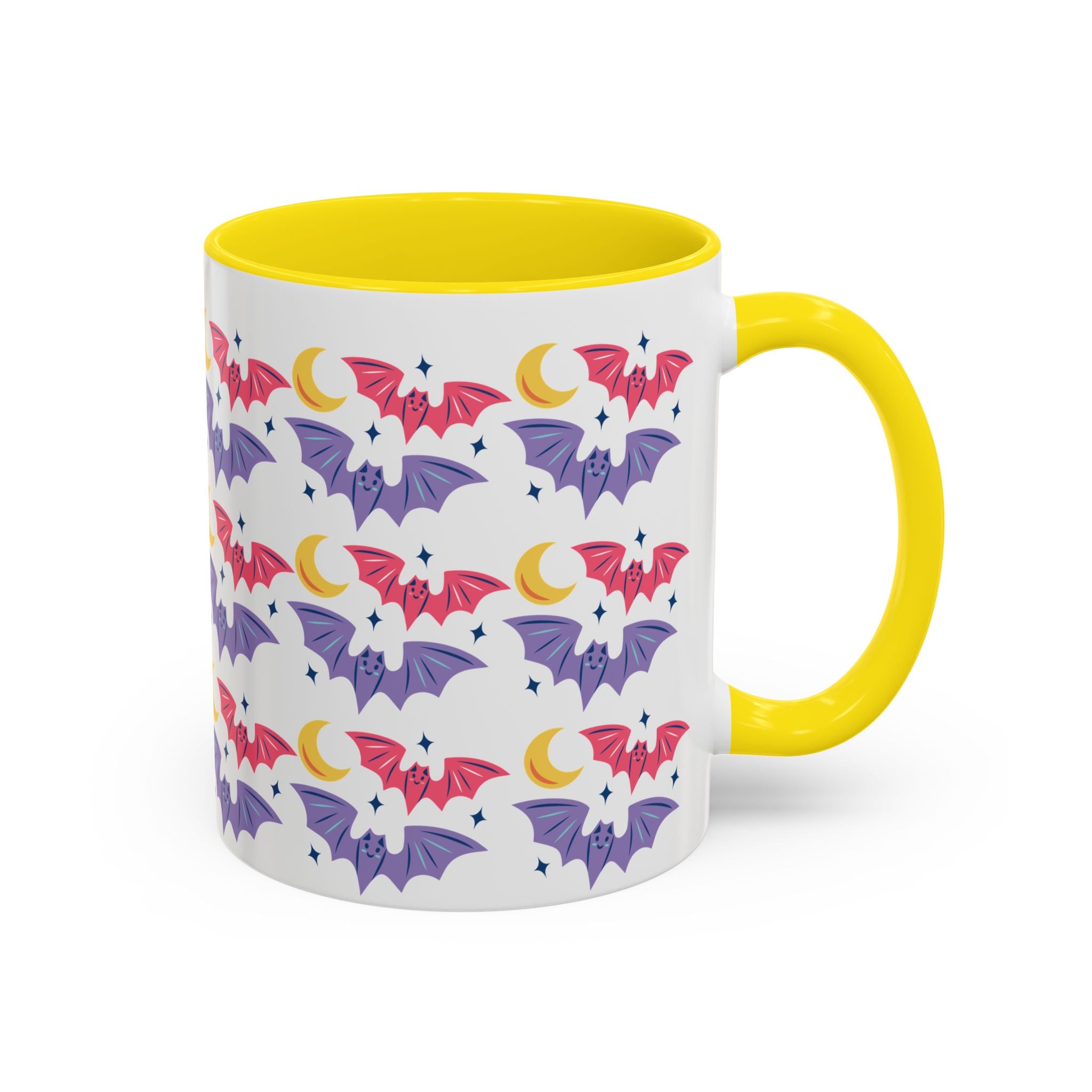 Cute Bats With Crescent Moon Accent Coffee Mug (11, 15oz)