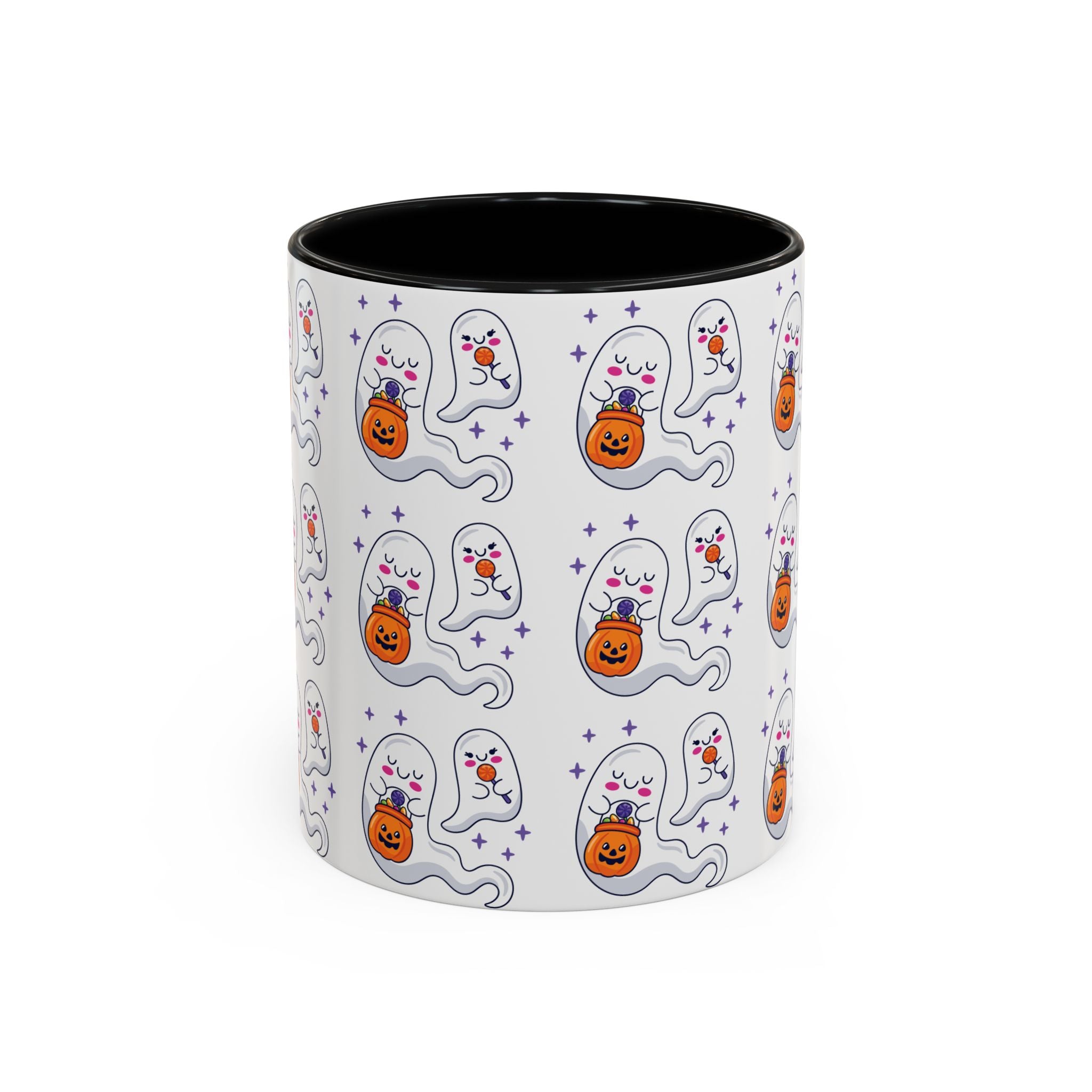 Halloween Ghosts Holding Treats Accent Coffee Mug (11, 15oz)