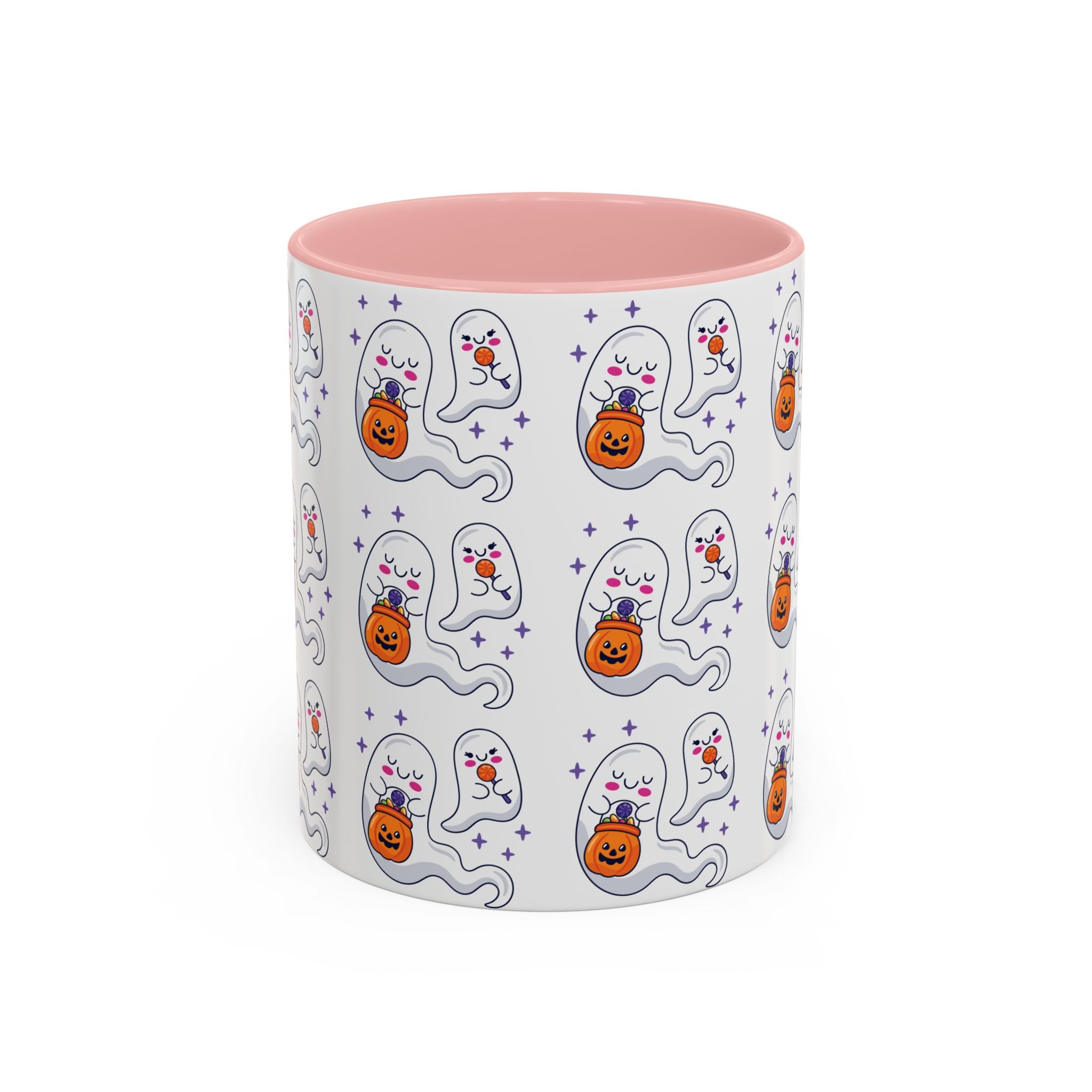 Halloween Ghosts Holding Treats Accent Coffee Mug (11, 15oz)