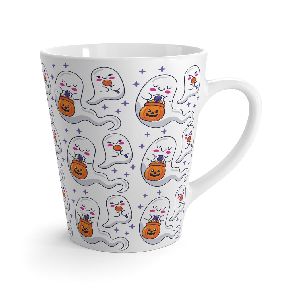 Halloween Ghosts Holding Treats Latte Mug
