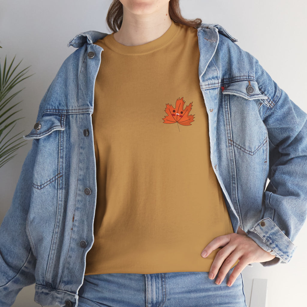 Cute Autumn Leaf Unisex Heavy Cotton Tee