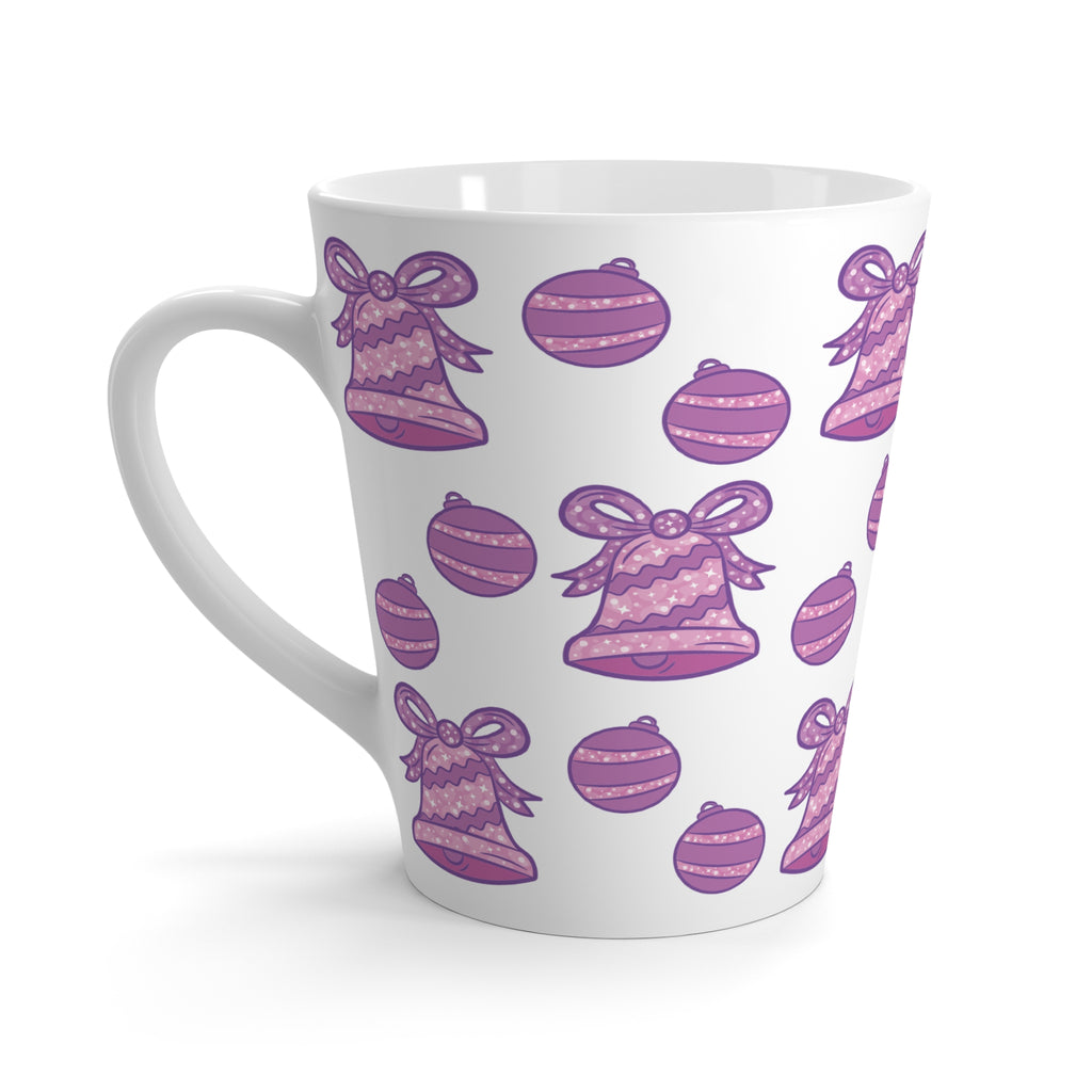 Glittery Purple-Pink Holiday Pattern Latte Mug  (11/15oz)