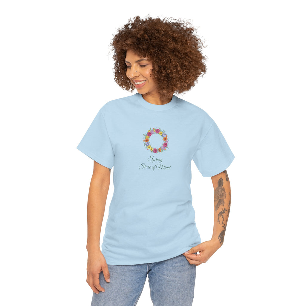 ''Spring State of Mind'' T-Shirt - Floral Wreath Spring Tee