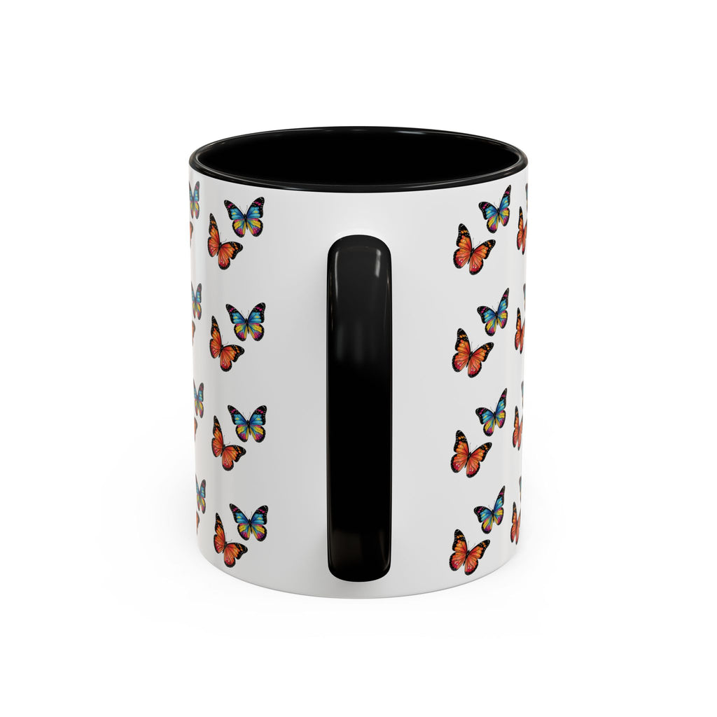 Butterfly Pattern Coffee Mug — Colorful Sunset Butterflies, 11/15oz