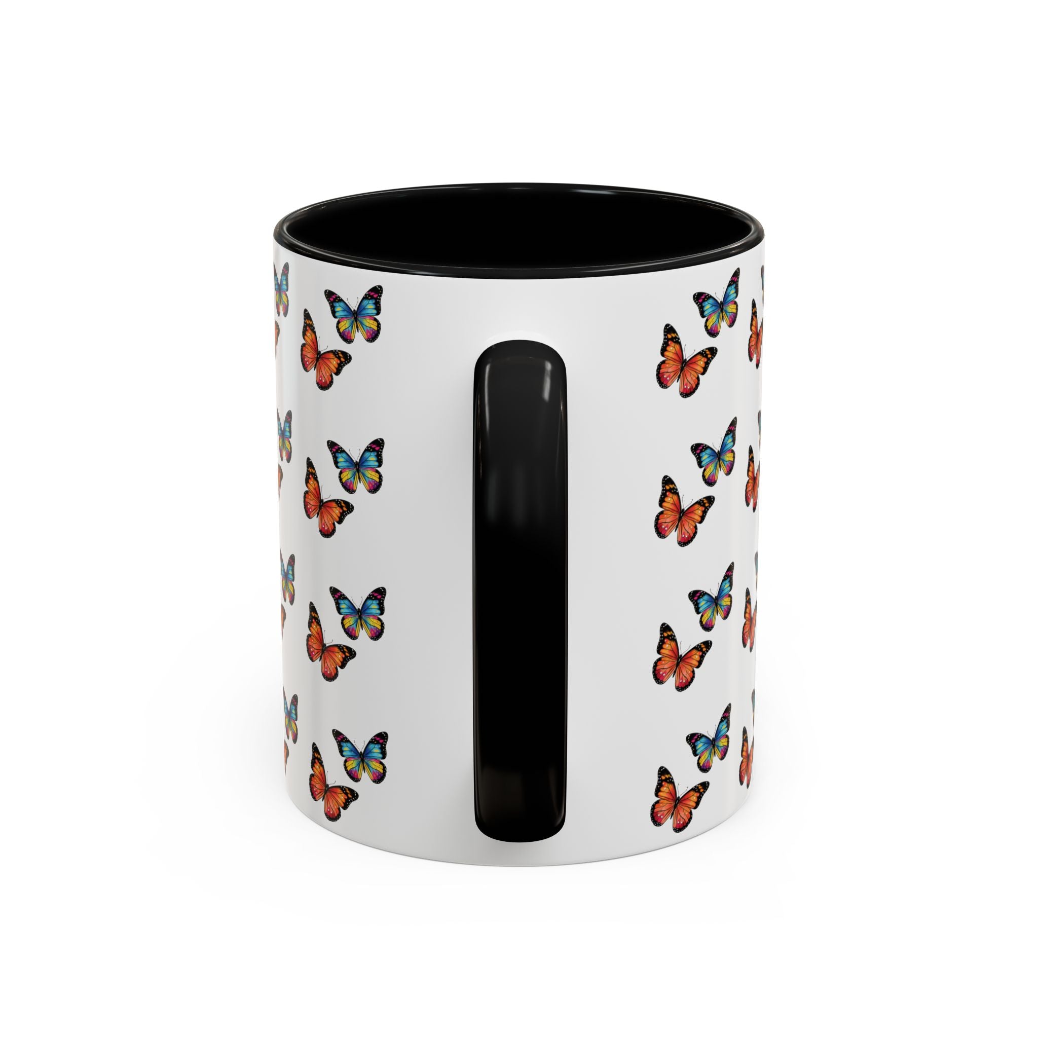 Butterfly Pattern Coffee Mug — Colorful Sunset Butterflies, 11/15oz