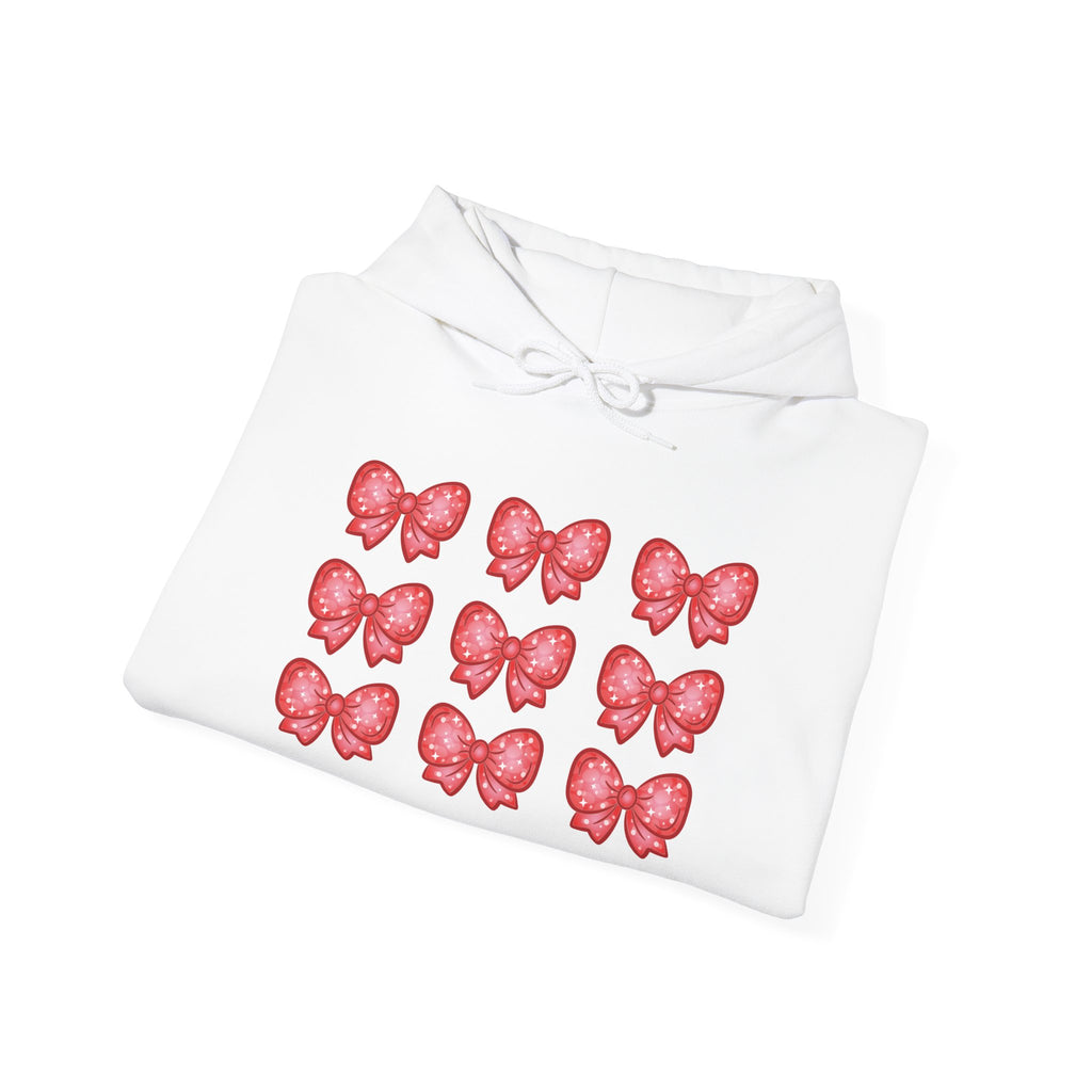 Glittery Red Bow Pattern Hoodie
