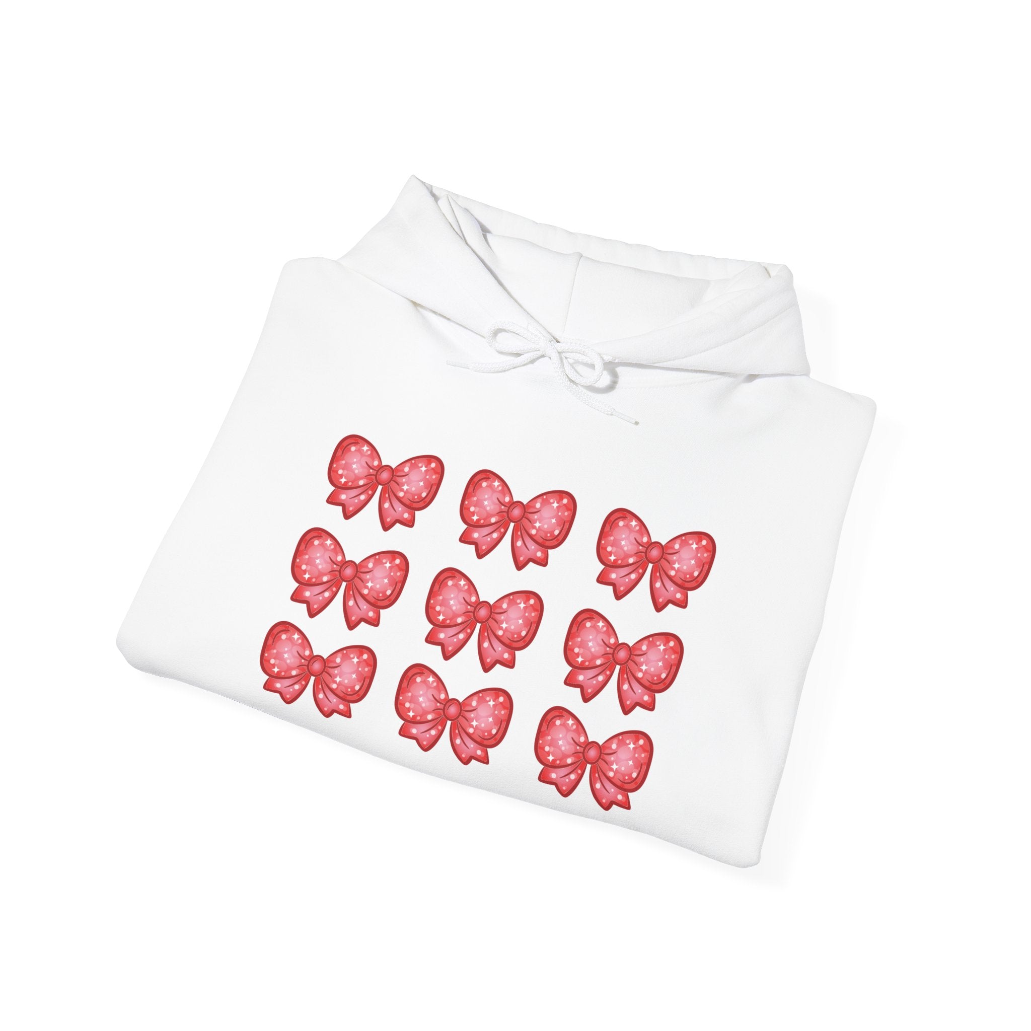 Glittery Red Bow Pattern Hoodie