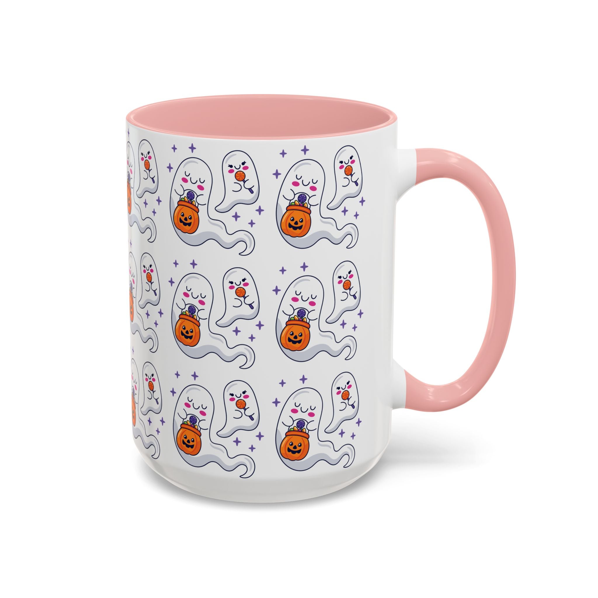 Halloween Ghosts Holding Treats Accent Coffee Mug (11, 15oz)