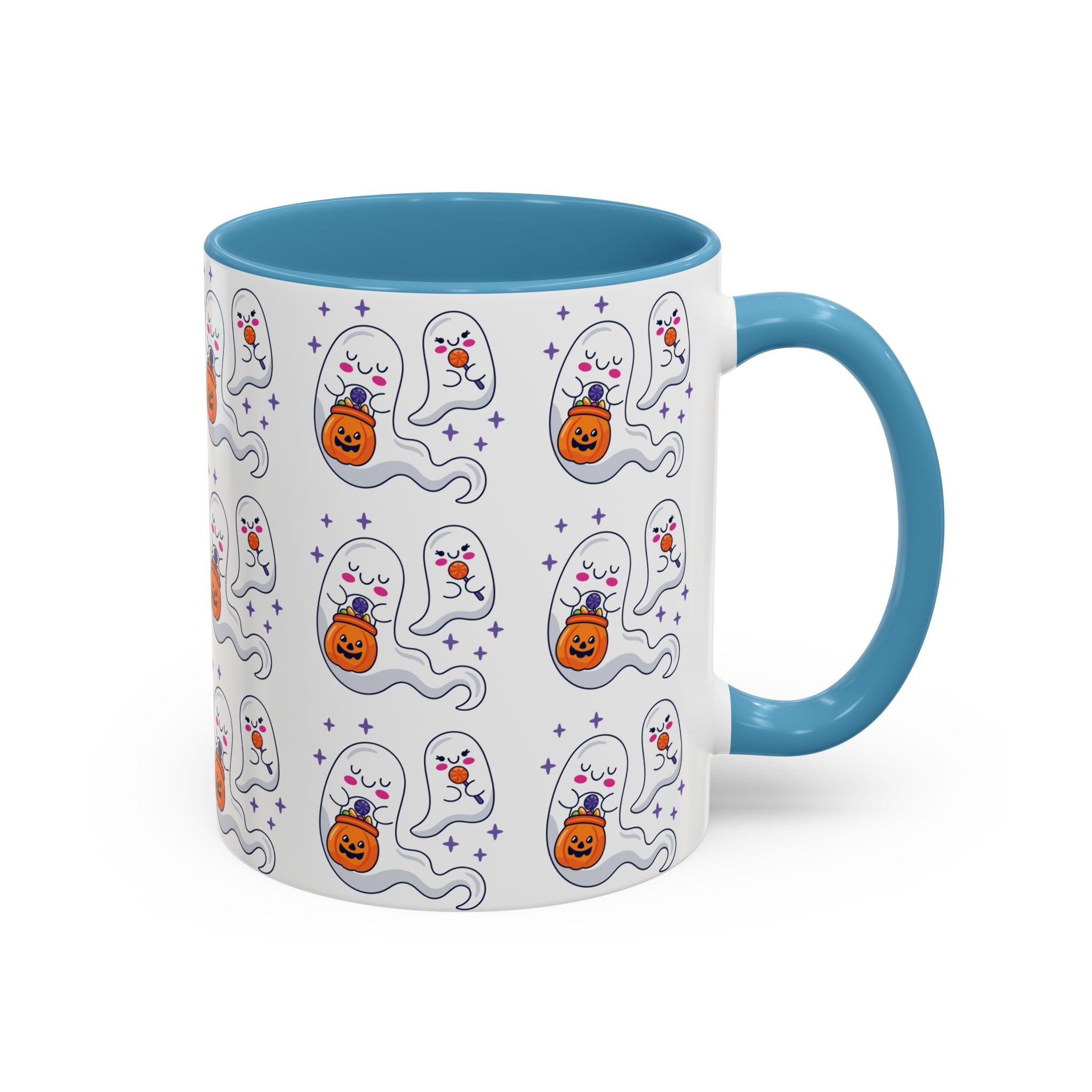 Halloween Ghosts Holding Treats Accent Coffee Mug (11, 15oz)