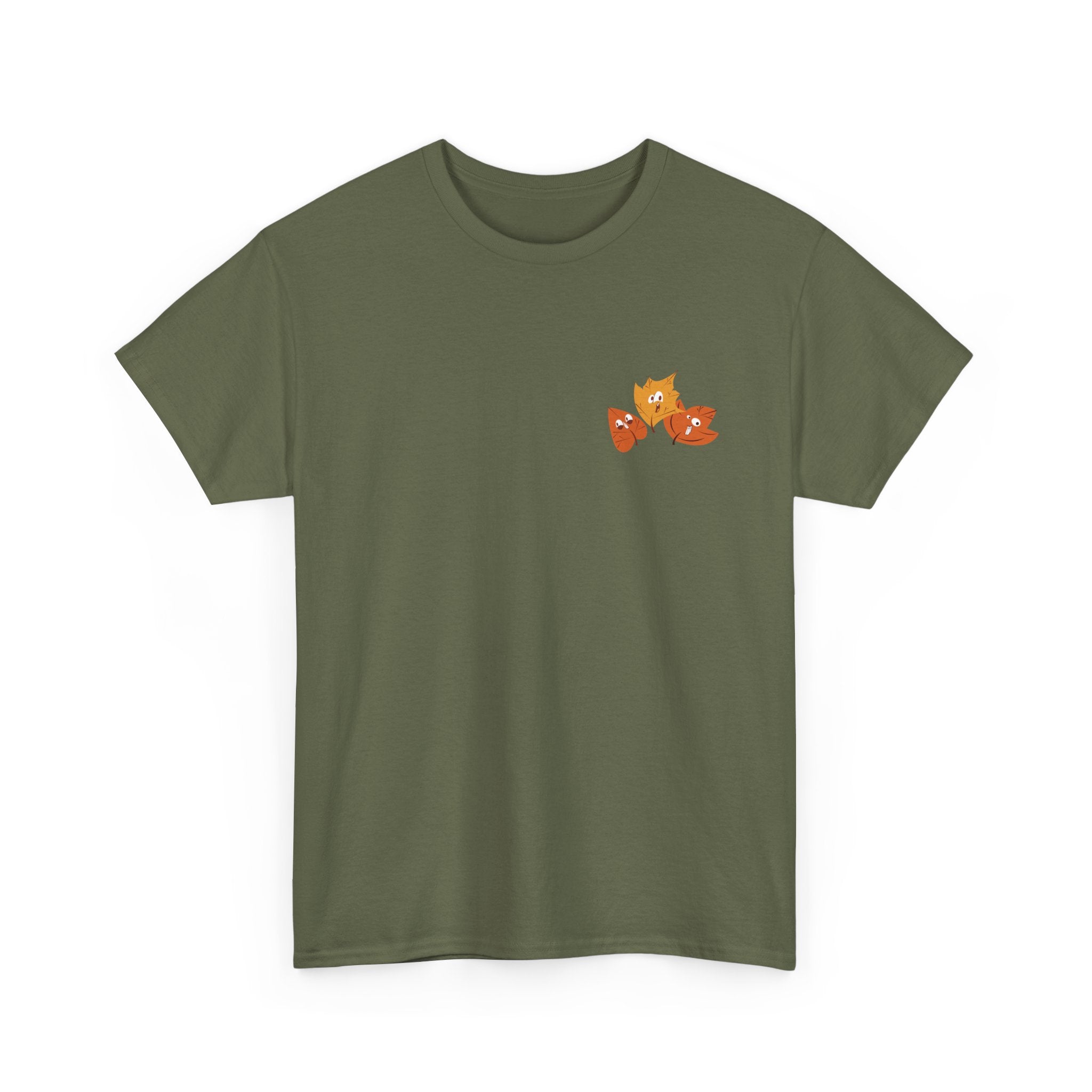 Smiley Autumn Leaves Unisex Heavy Cotton Tee