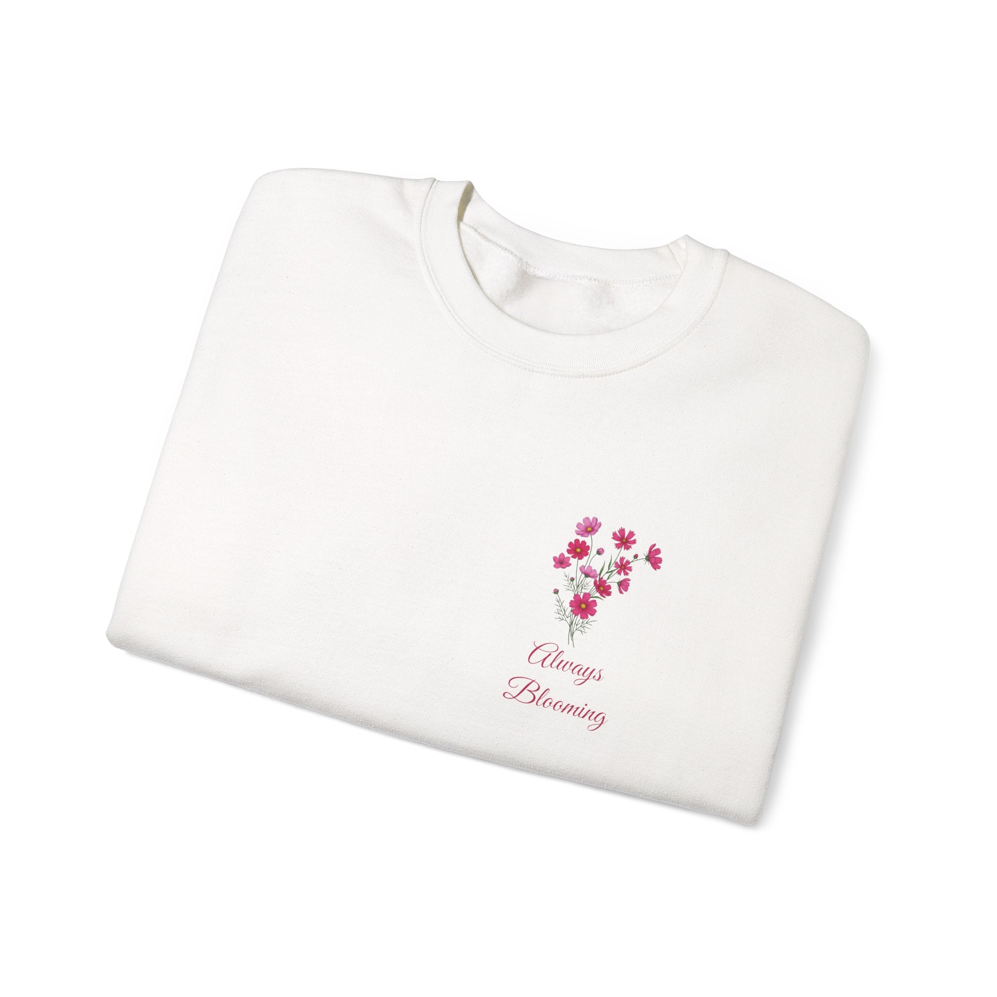 'Always Blooming' Sweatshirt —  Pink Blossom Design Crewneck Sweathsirt