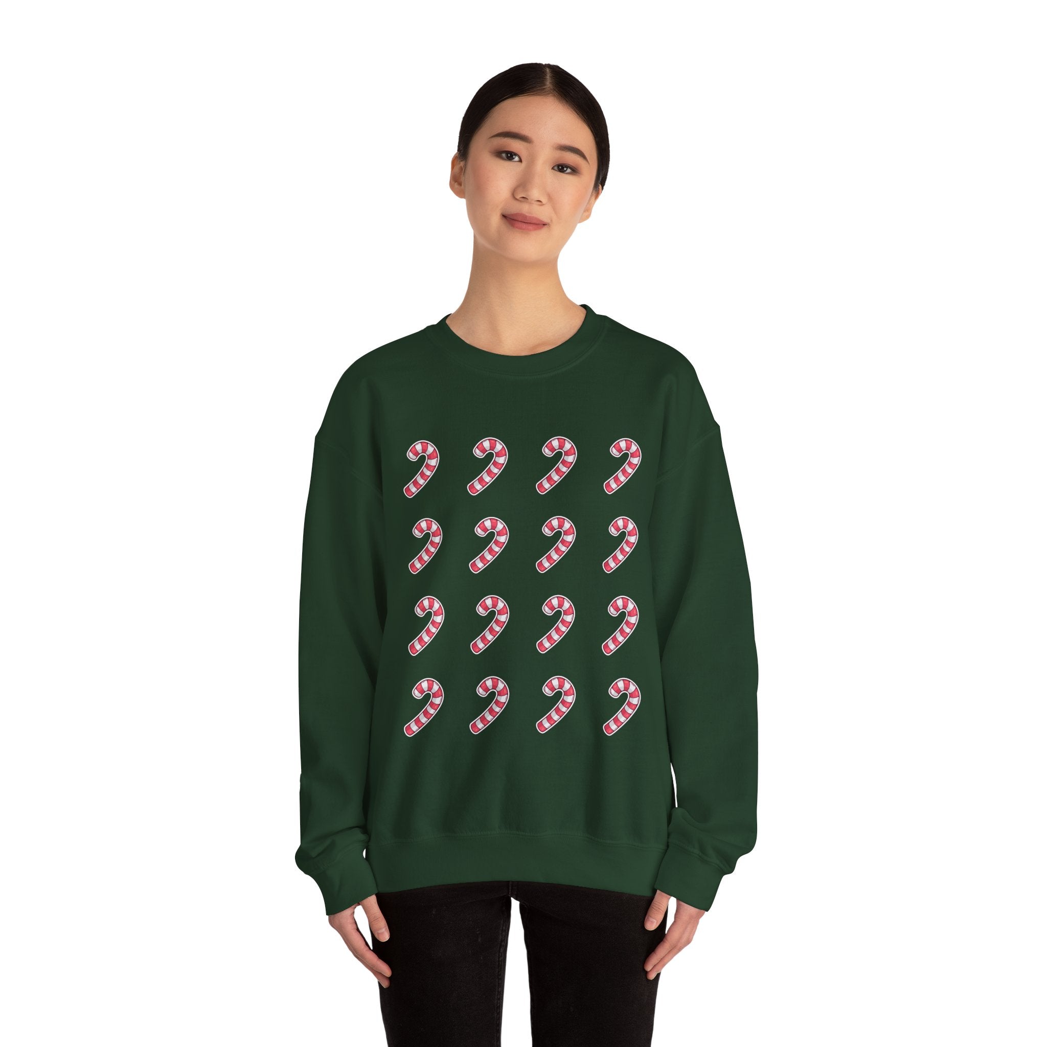 Candy Cane Pattern Crewneck Sweatshirt