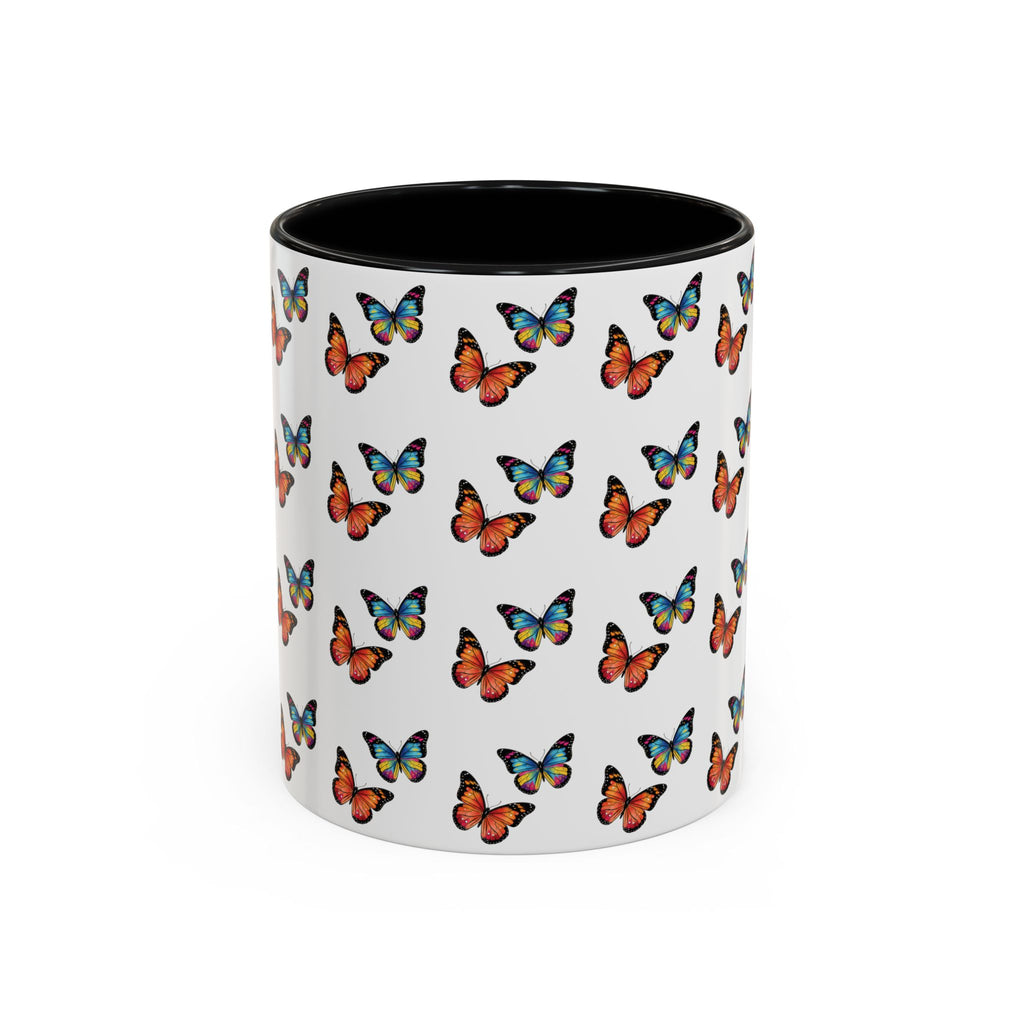 Butterfly Pattern Coffee Mug — Colorful Sunset Butterflies, 11/15oz