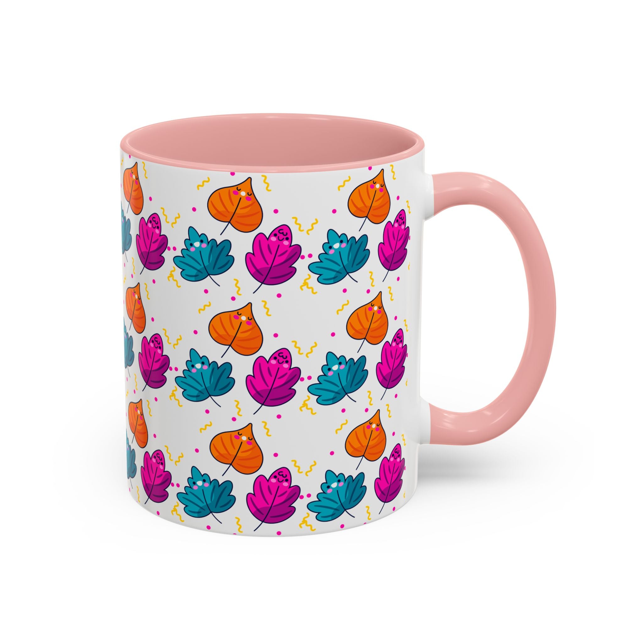 Bright Vibrant Leaves Accent Coffee Mug (11, 15 oz)