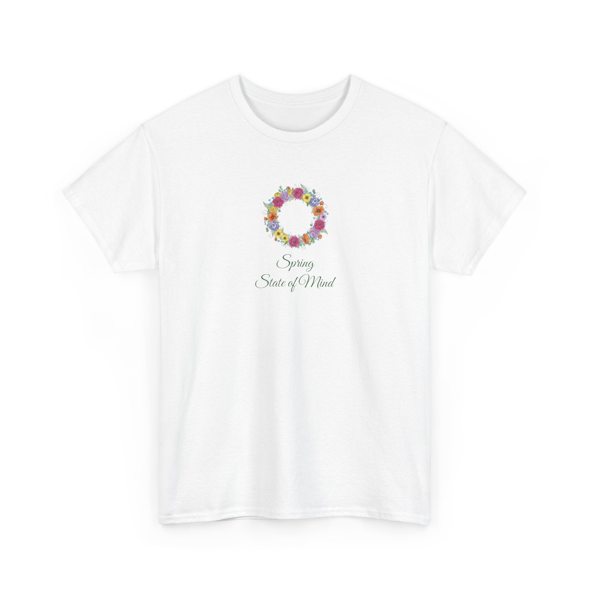 ''Spring State of Mind'' T-Shirt - Floral Wreath Spring Tee